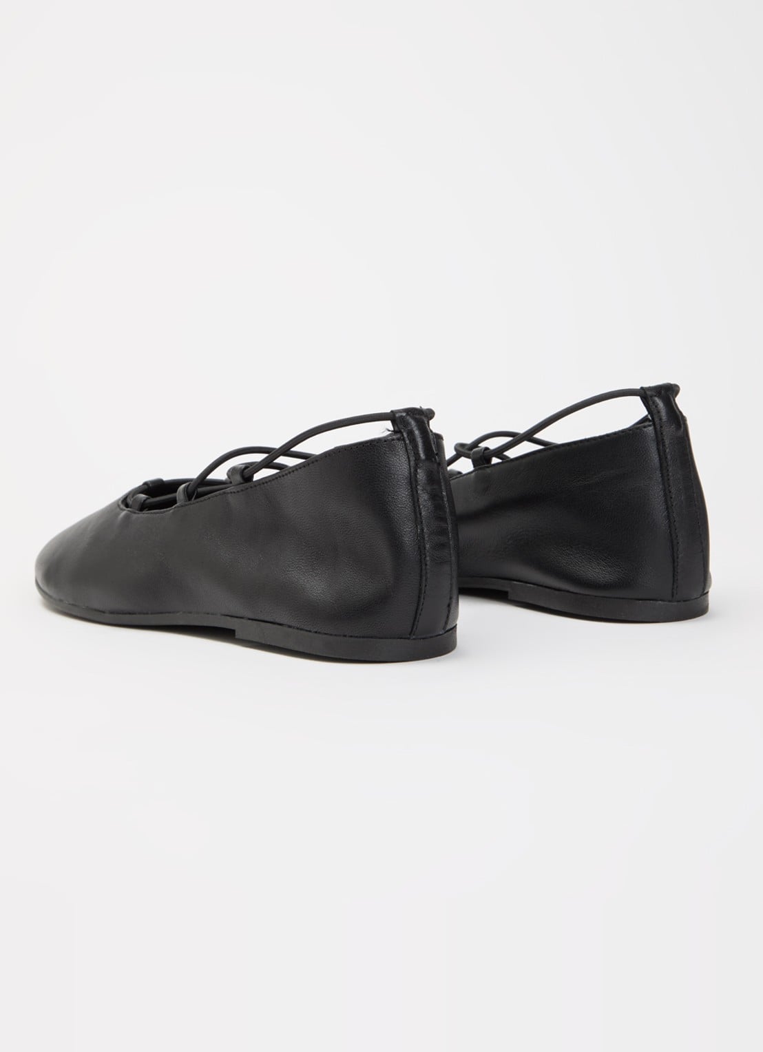 Steve Madden Bombshell ballerina van leer - achterkant 5 zwart