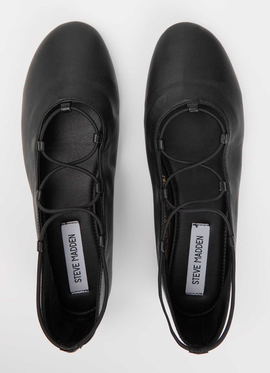 Steve Madden Bombshell ballerina van leer - detail 3 zwart
