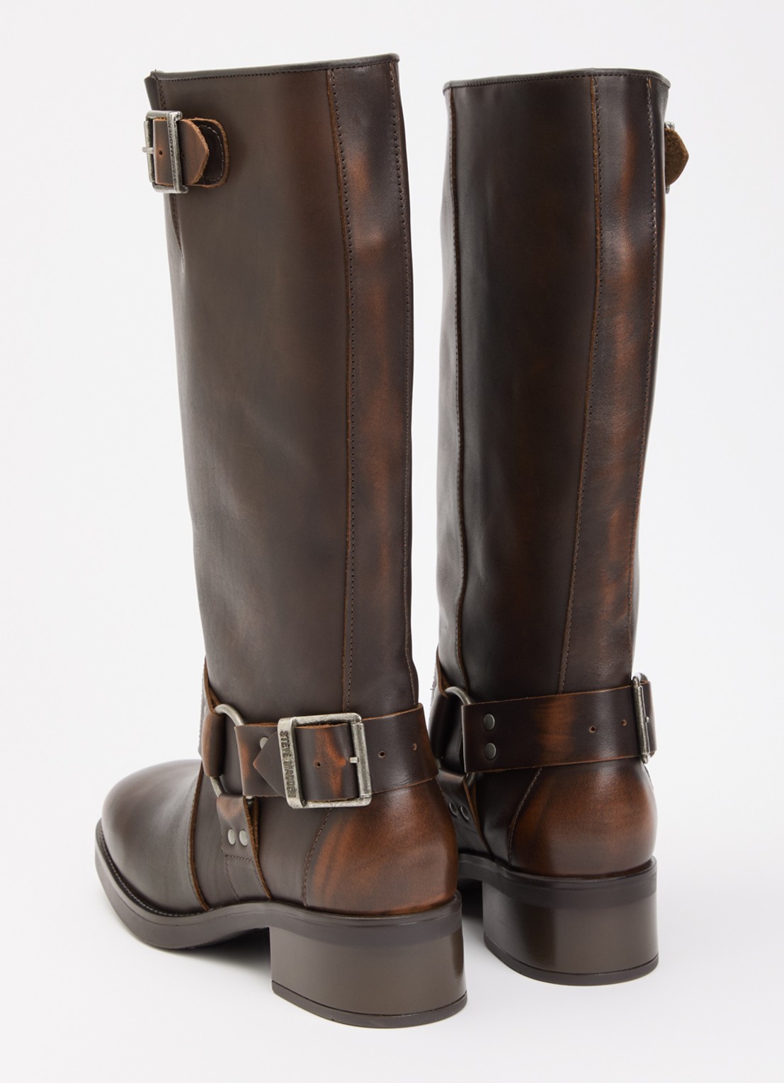 Steve Madden Bonetta Harnas laars van leer - achterkant 3 bruin
