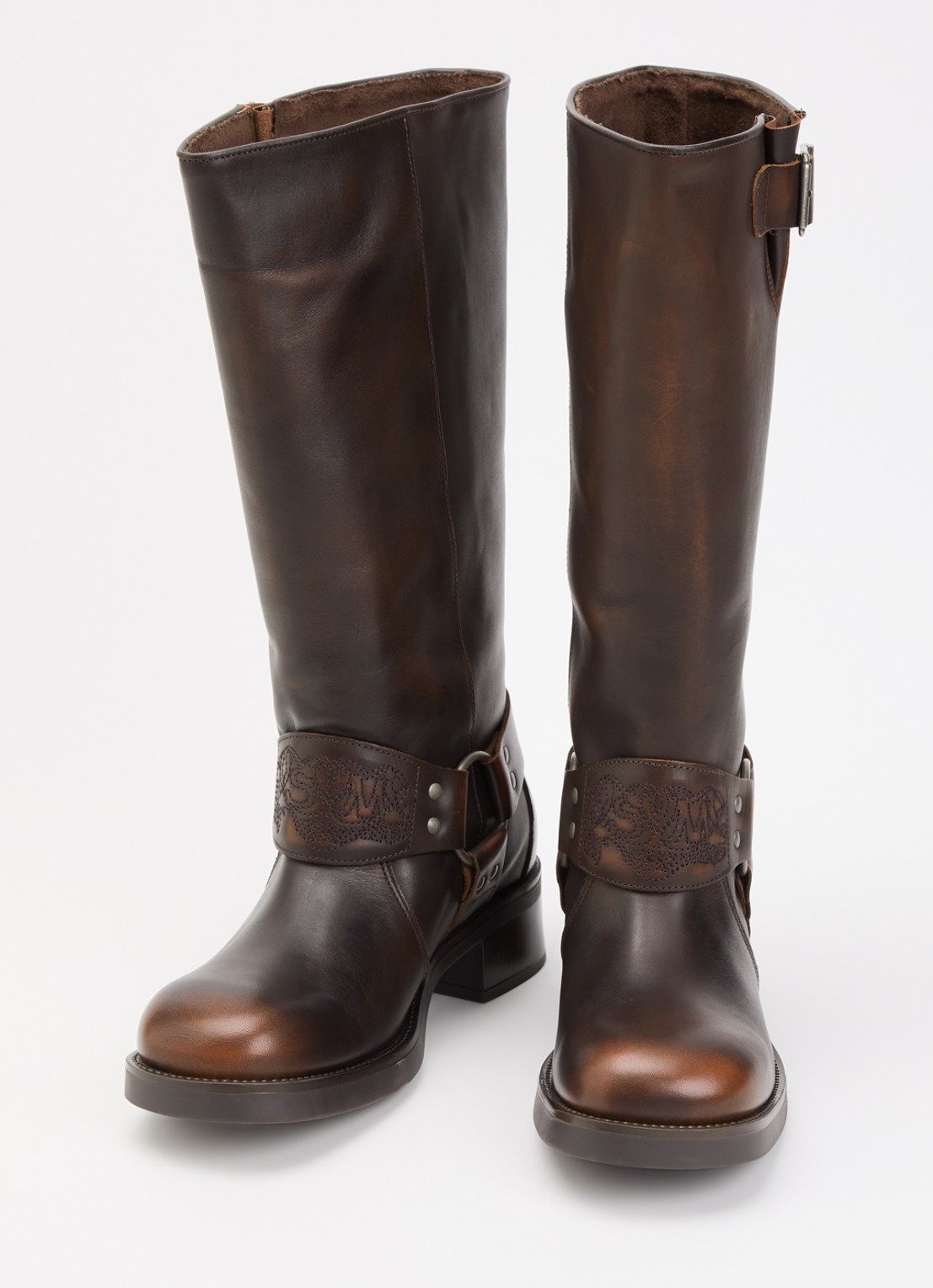 Steve Madden Bonetta Harnas laars van leer - detail bruin