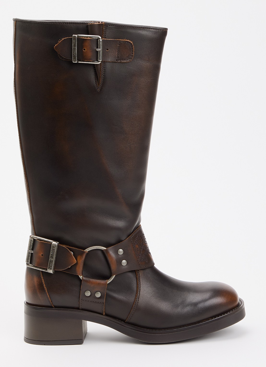 Steve Madden Bonetta Harnas laars van leer - voorkant 4 bruin