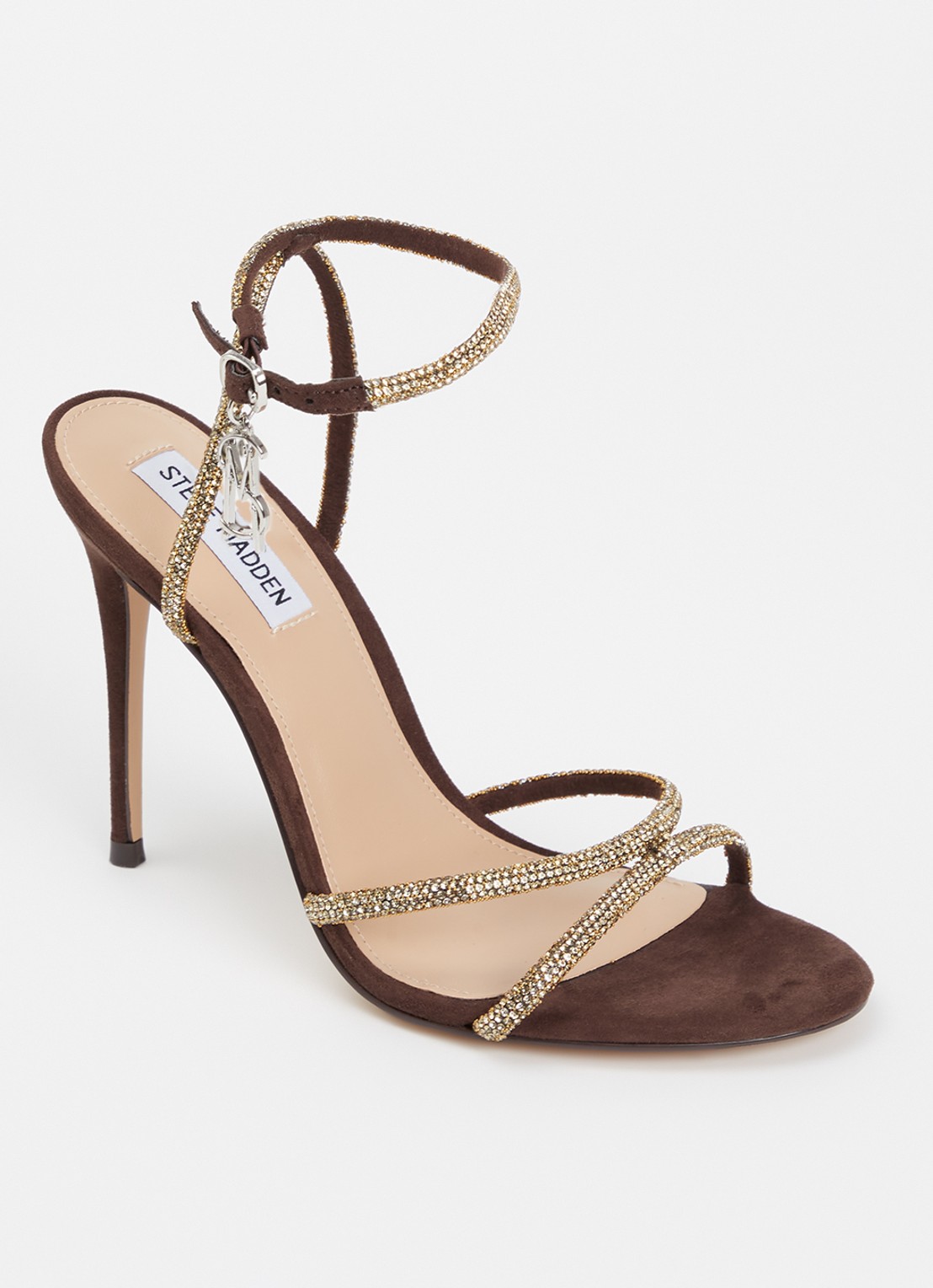 Steve Madden Bryanna sandalette met strass - voorkant 3 bruin