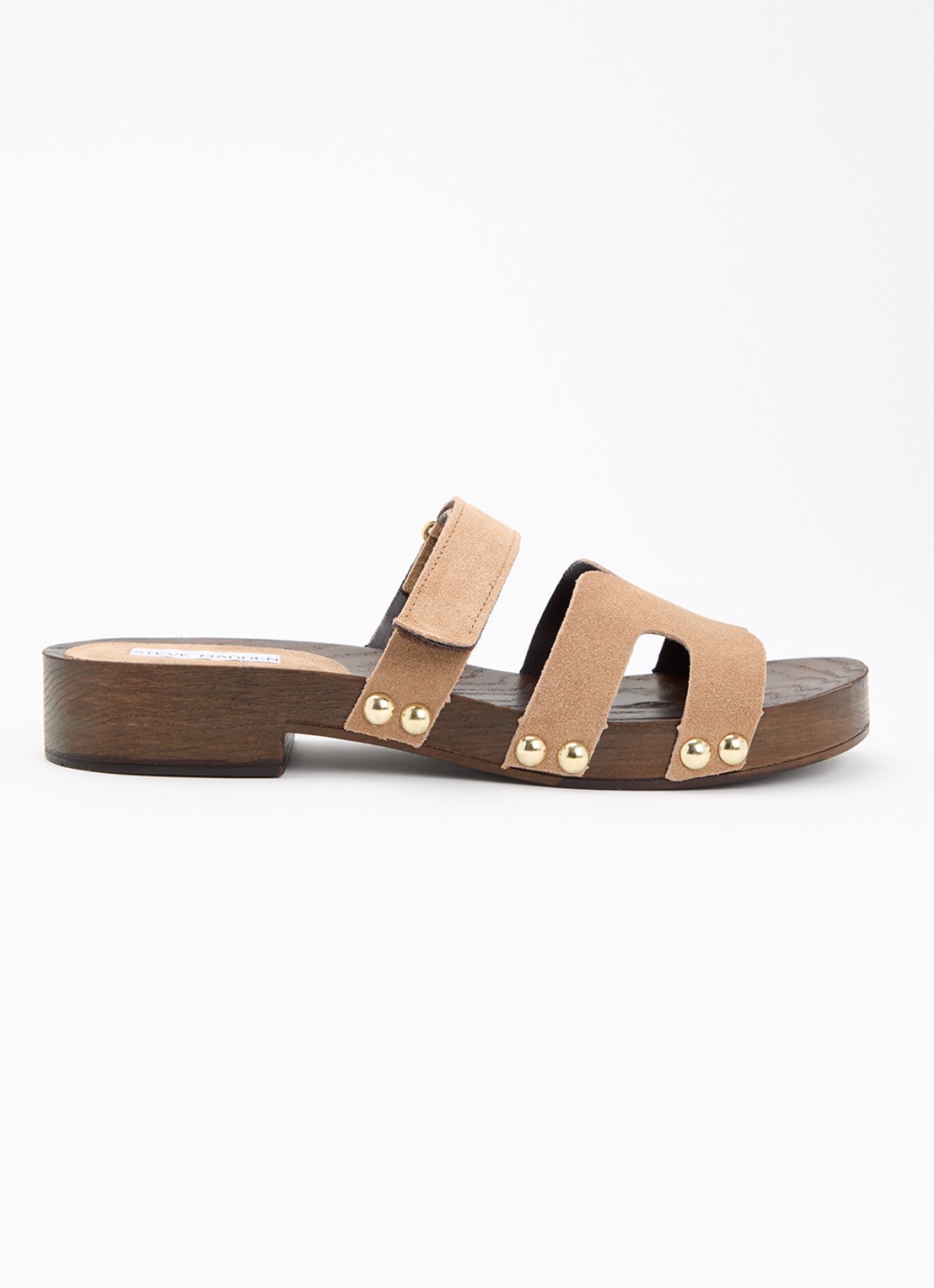 Steve Madden Canal sandaal van suède - voorkant 5 zand