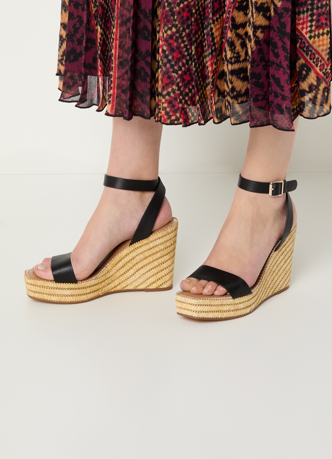 Steve Madden Cassie sleehak van leer - voorkant 6 zwart