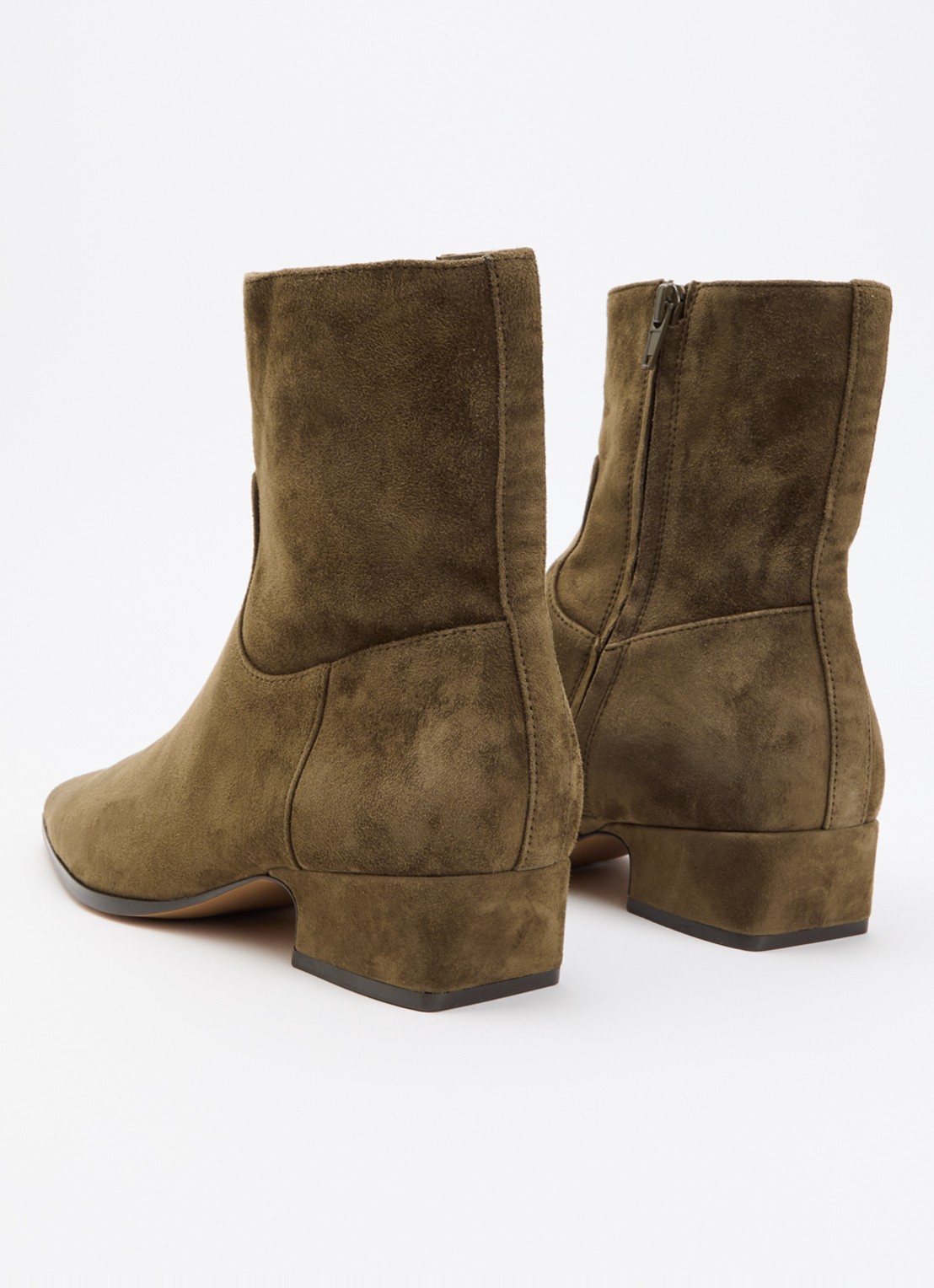 Steve Madden Dusty enkellaarsje van suède - achterkant 4 olijfgroen