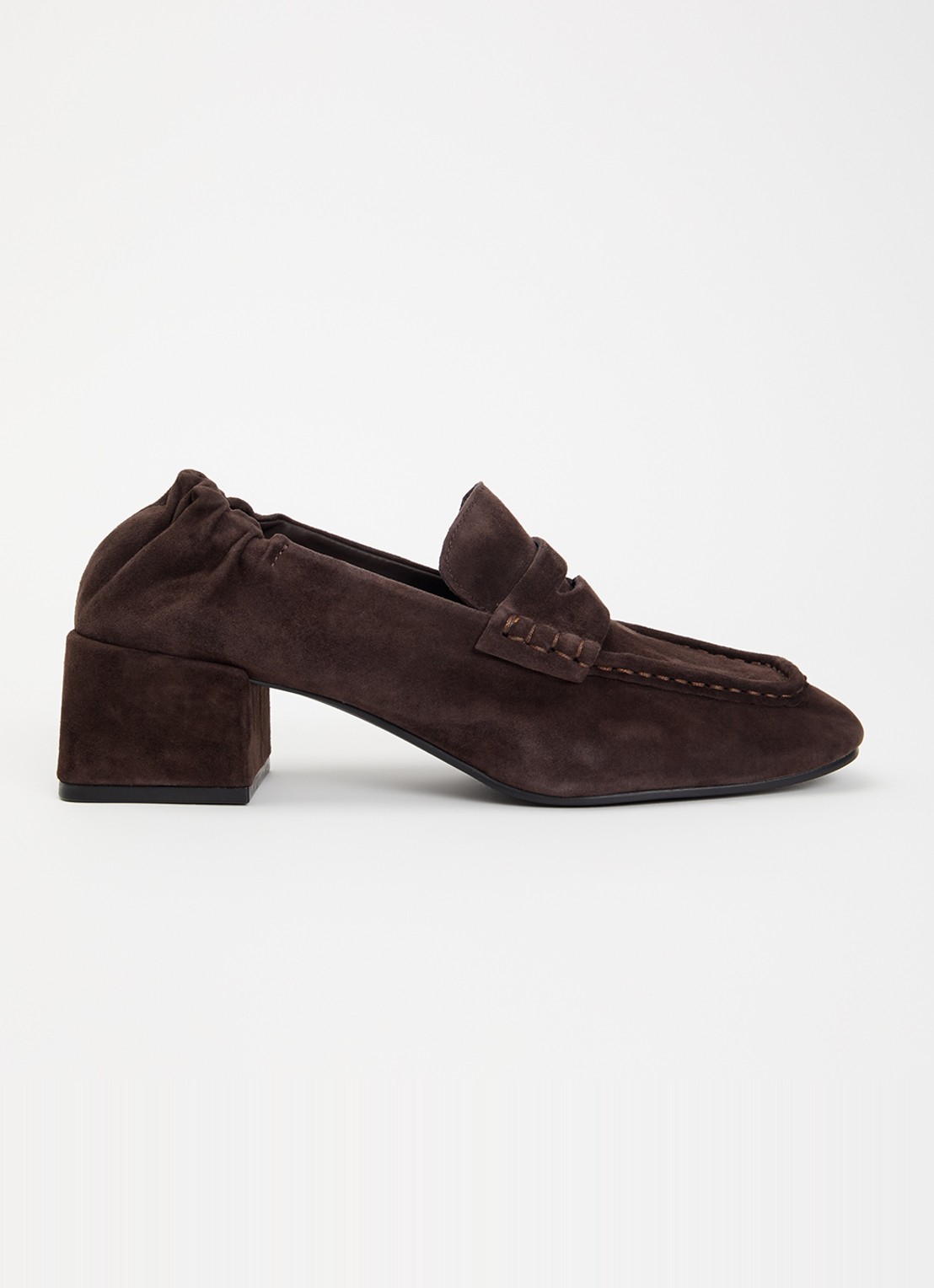 Steve Madden Estee pump van suède - voorkant donkerbruin