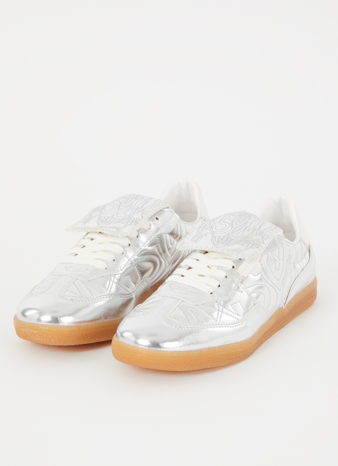 Steve Madden Euphoria sneaker met metallic finish - detail 2 zilver