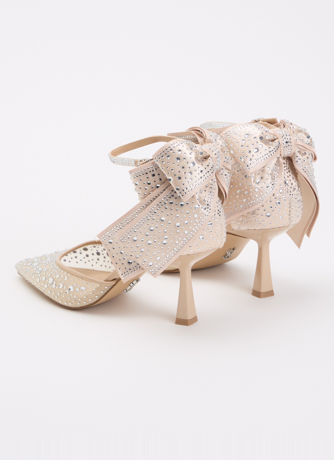 Steve Madden Fiorela-mr pump met strass en strikdetail - achterkant 6 beige