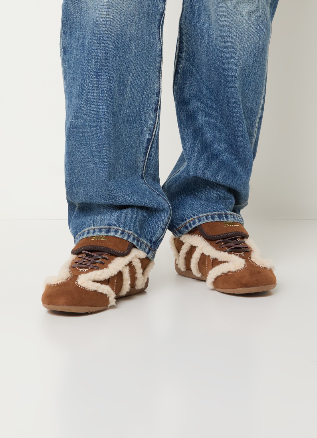 Steve Madden Freezone sneaker met details van imitatiebont - voorkant 5 bruin