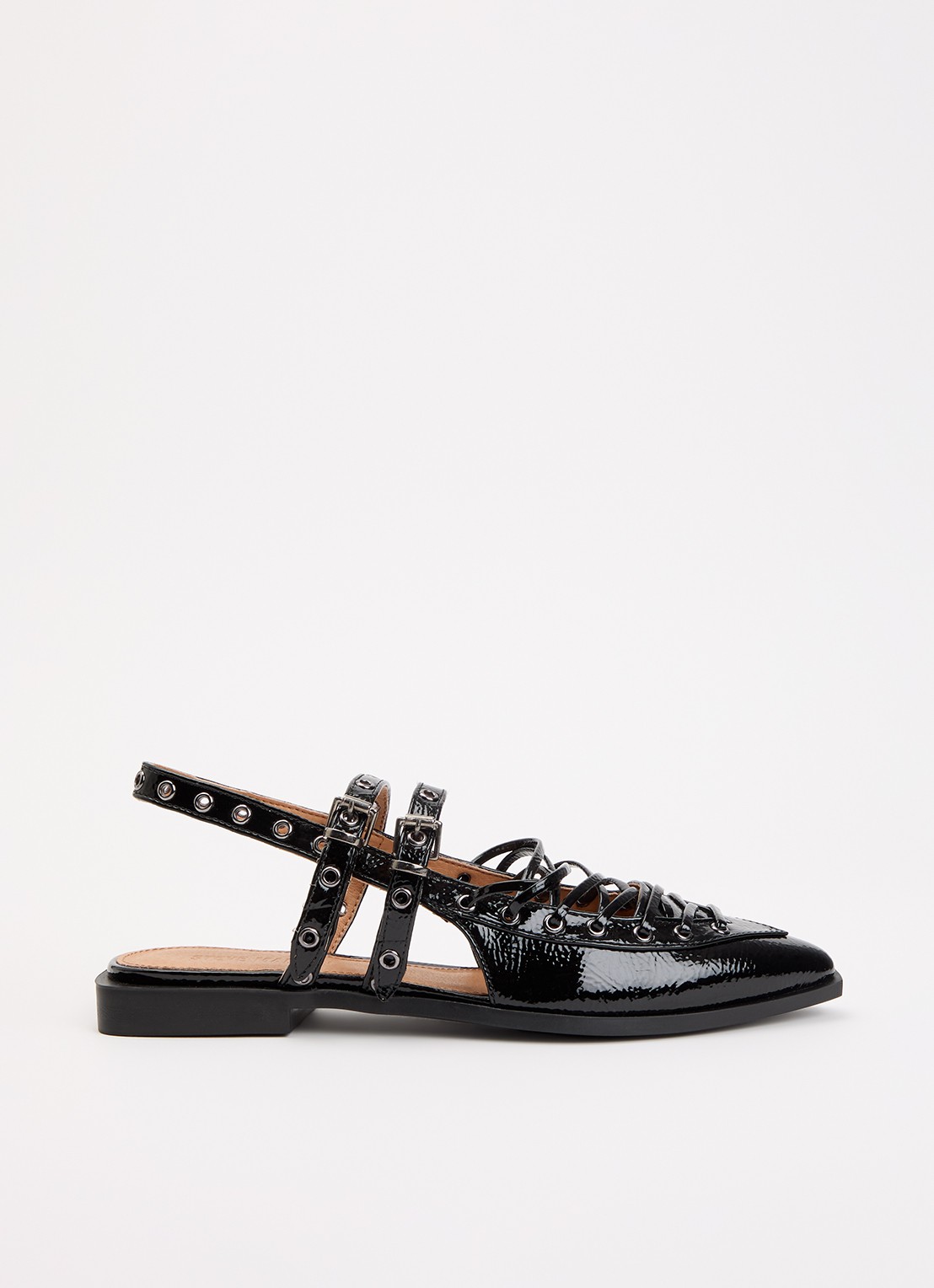 Steve Madden Galanti slingback met lakfinish - voorkant 5 zwart