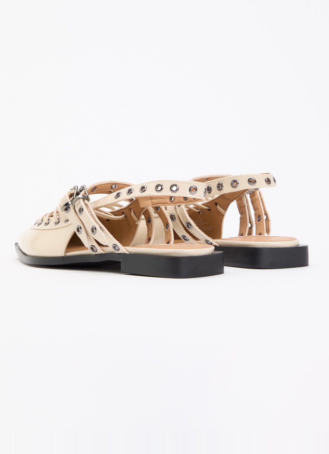 Steve Madden Galanti slingback van leer met lakfinish - achterkant 4 beige