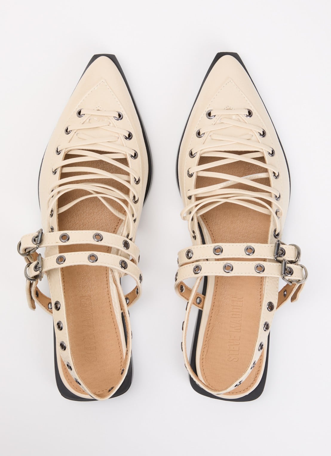 Steve Madden Galanti slingback van leer met lakfinish - detail 2 beige