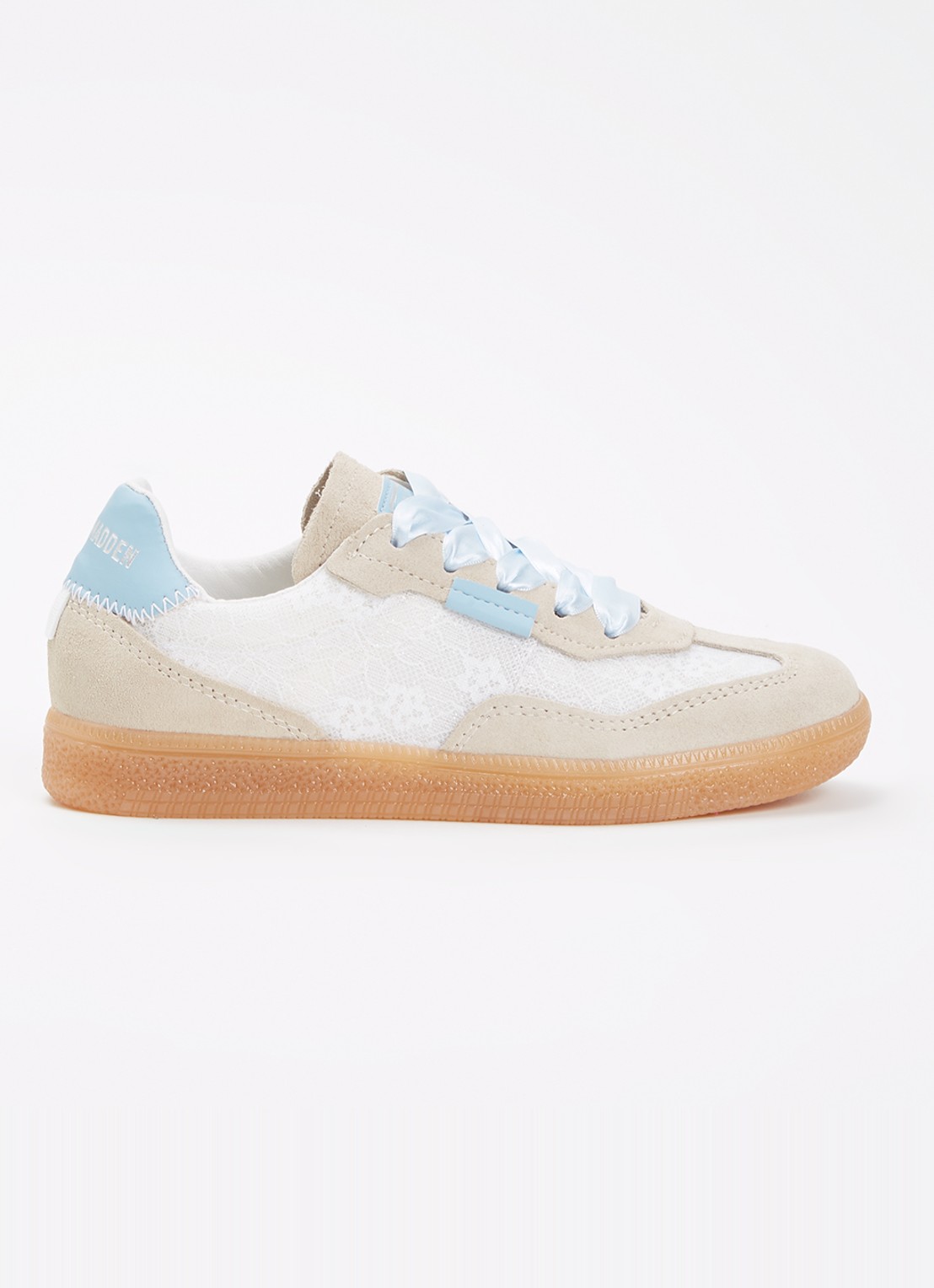 Steve Madden Jemporia sneaker met suède details - voorkant beige
