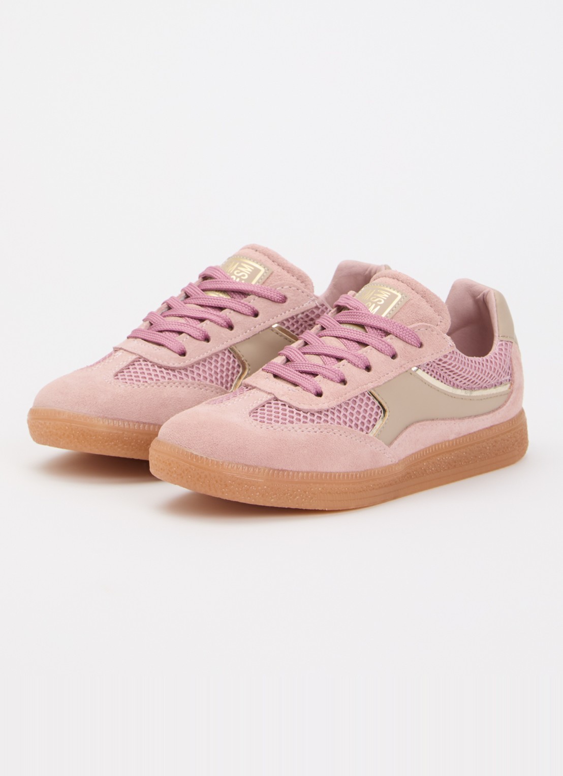 Steve Madden Jesma sneaker van suède - voorkant 2 roze