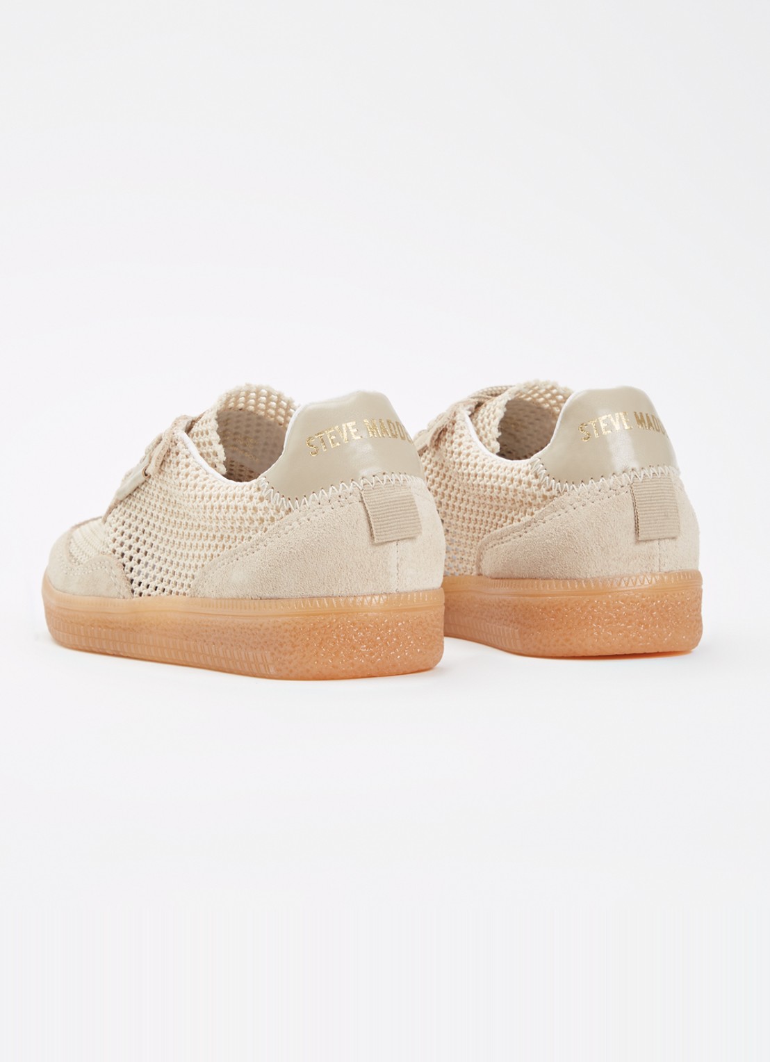 Steve Madden Jestella sneaker met suède details - achterkant beige