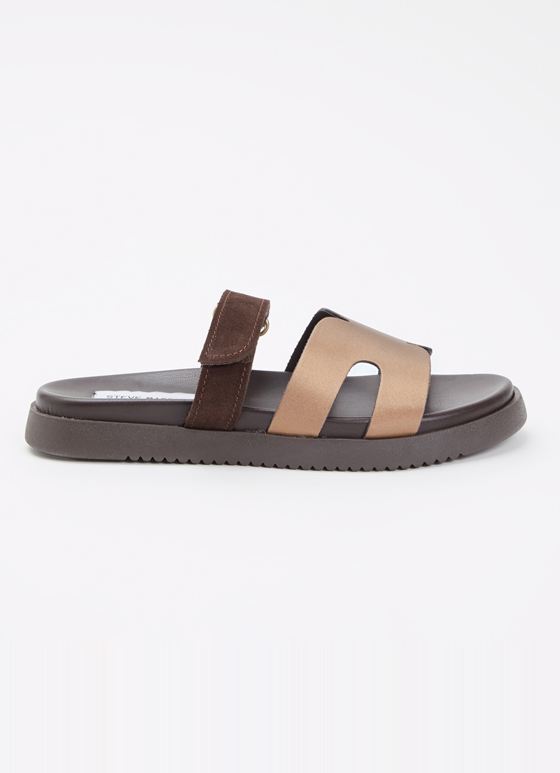 Steve Madden Jmissile sandaal met suède details - voorkant brons