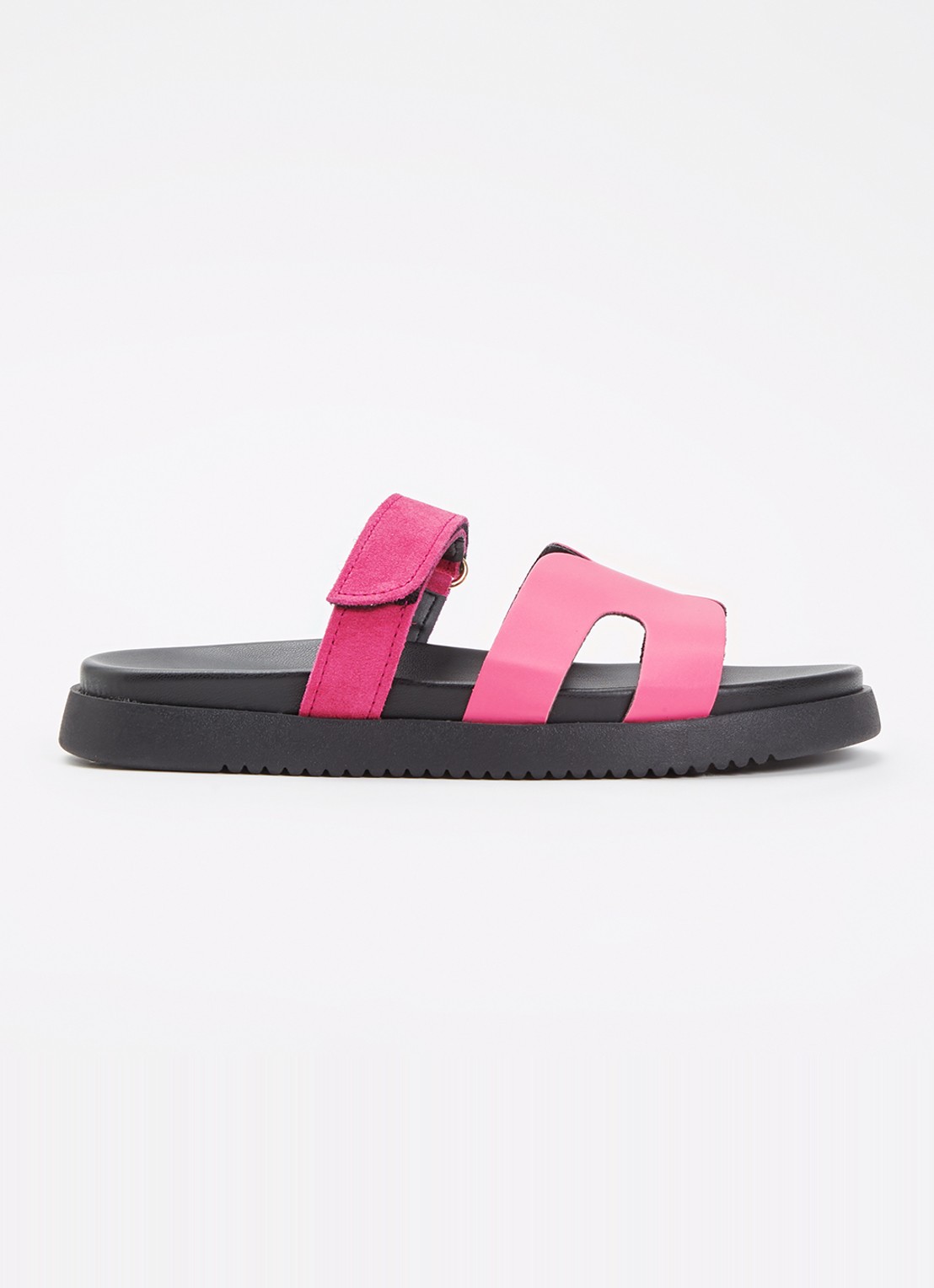Steve Madden Jmissile sandaal met suède details - voorkant 3 roze