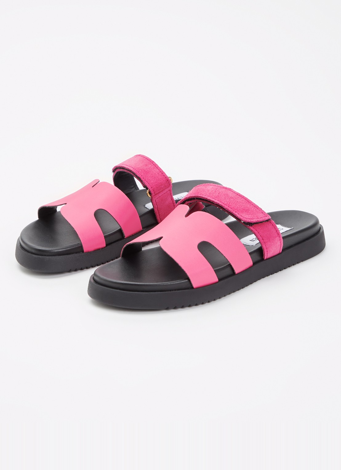 Steve Madden Jmissile sandaal met suède details - voorkant 4 roze