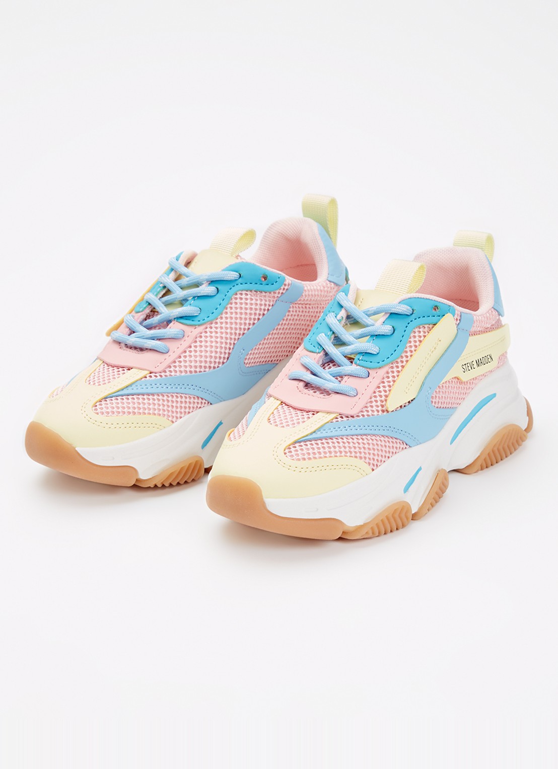 Steve Madden Jpossession sneaker met mesh detail - voorkant 3 roze