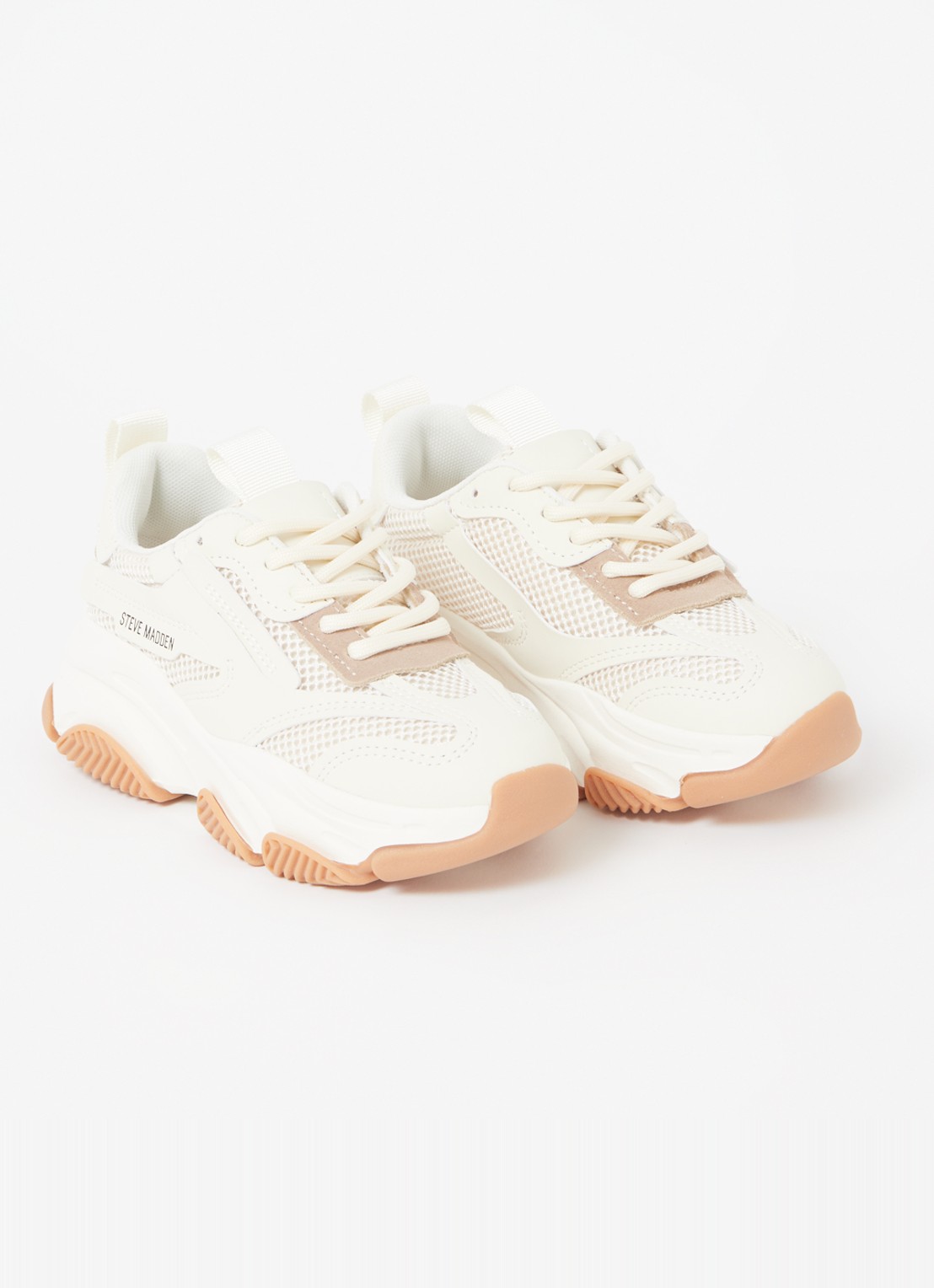 Steve Madden JPossession sneaker met mesh details - voorkant 2 ivoor