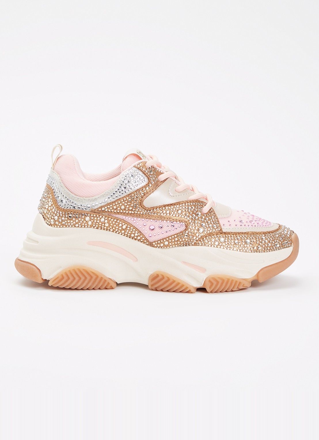 Steve Madden Jprivy sneaker met strass - voorkant roze
