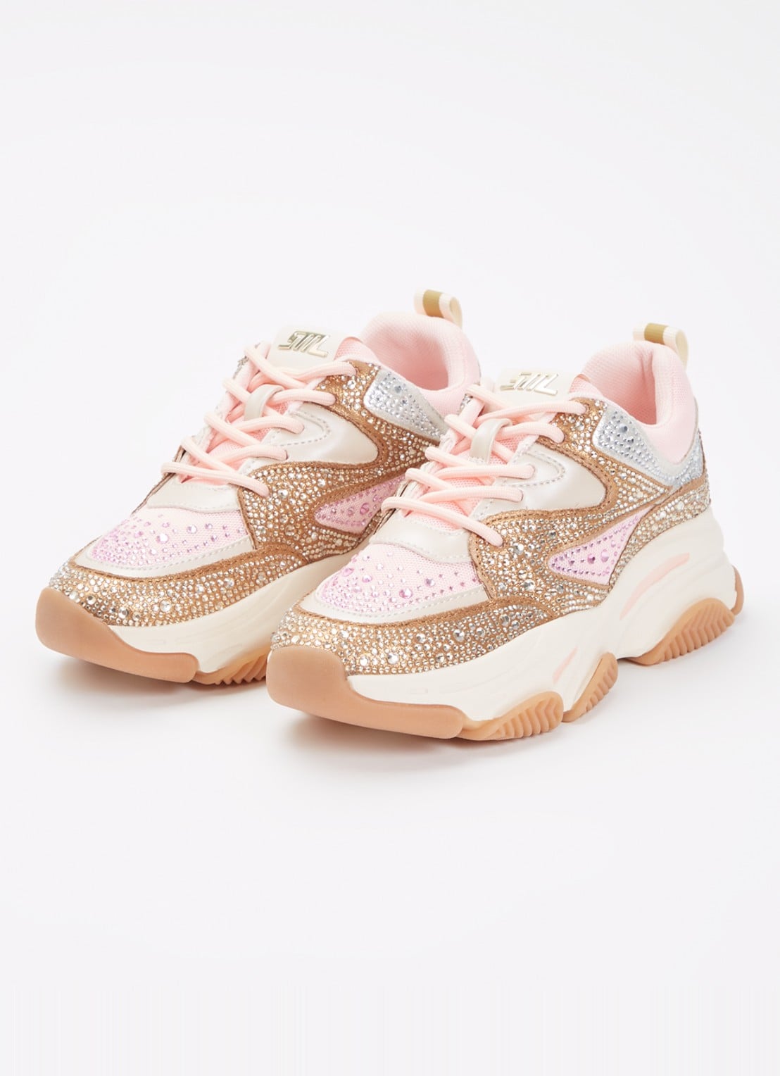 Steve Madden Jprivy sneaker met strass - voorkant 2 roze