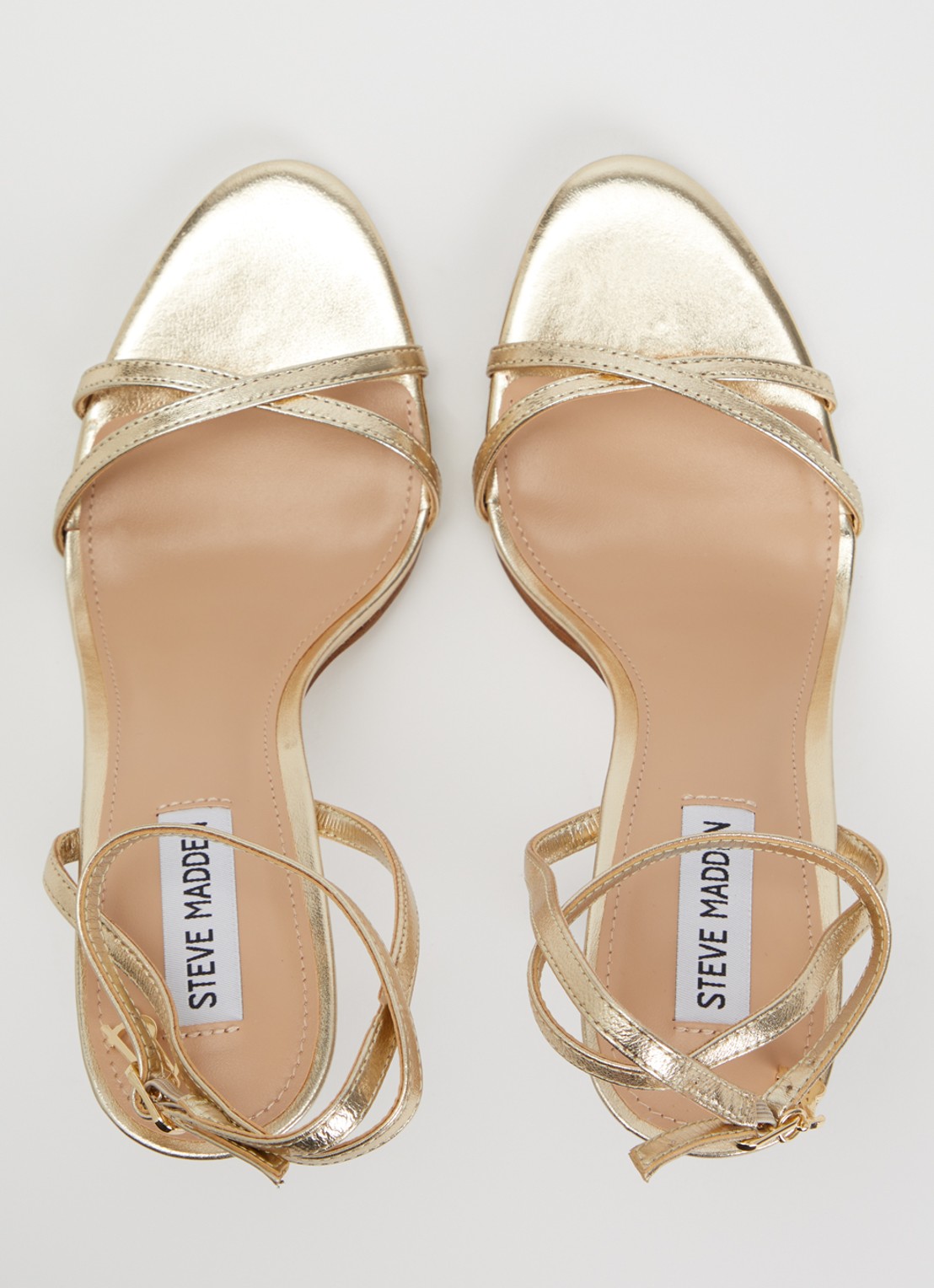 Steve Madden Jypsey-cn sandalette van leer met metallic finish - detail 4 goud