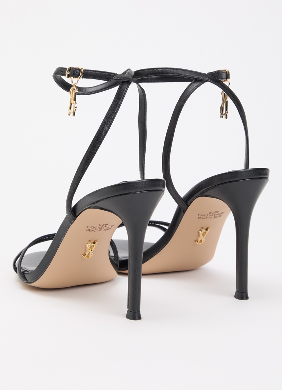 Steve Madden Jypsey sandalette van leer - achterkant 3 zwart
