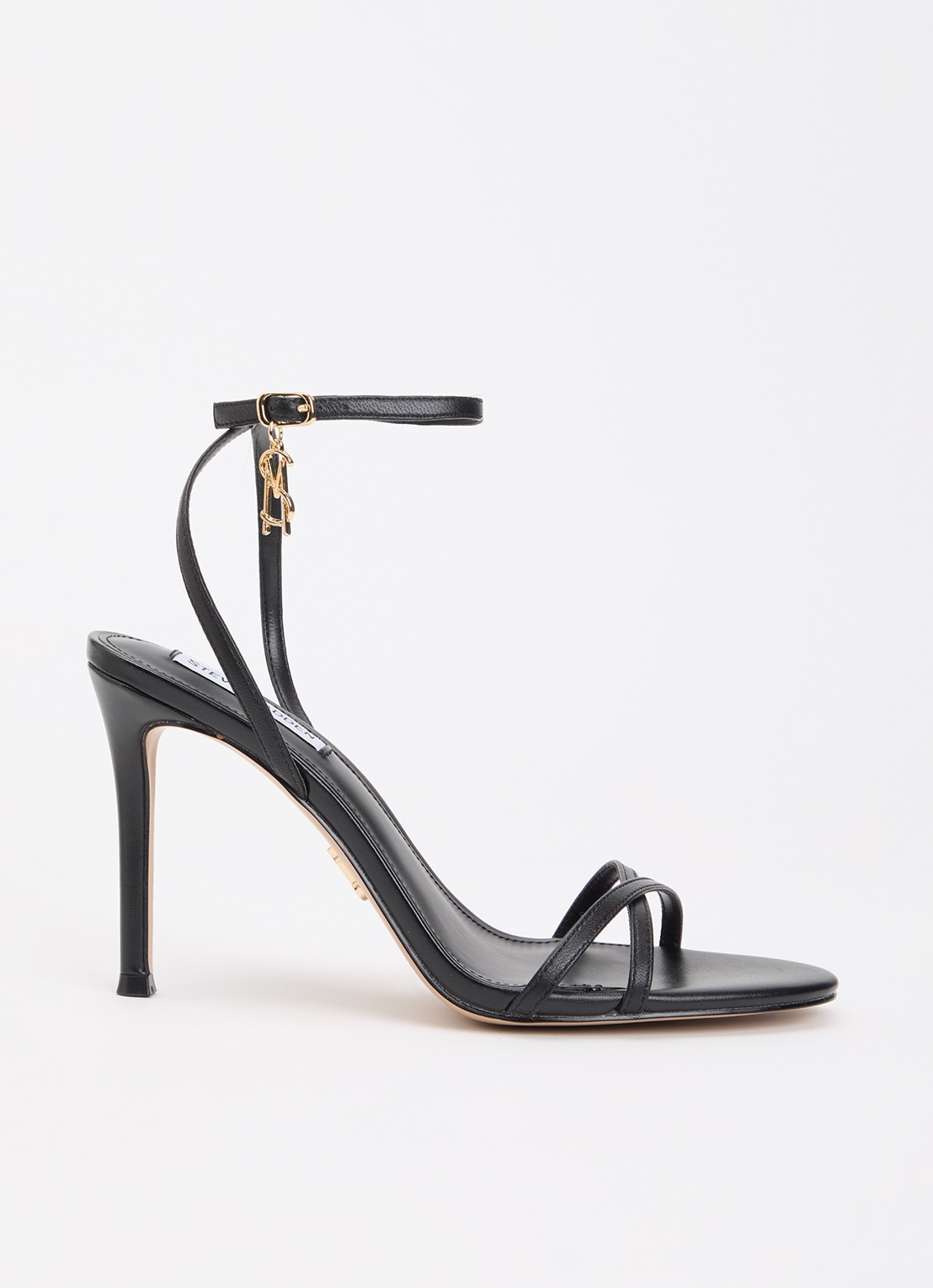 Steve Madden Jypsey sandalette van leer - voorkant zwart