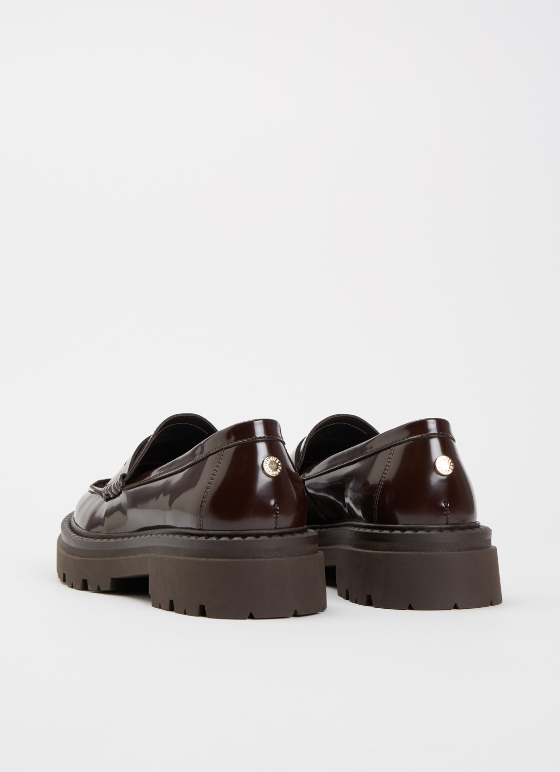 Steve Madden Katja loafer - achterkant 5 chocoladebruin