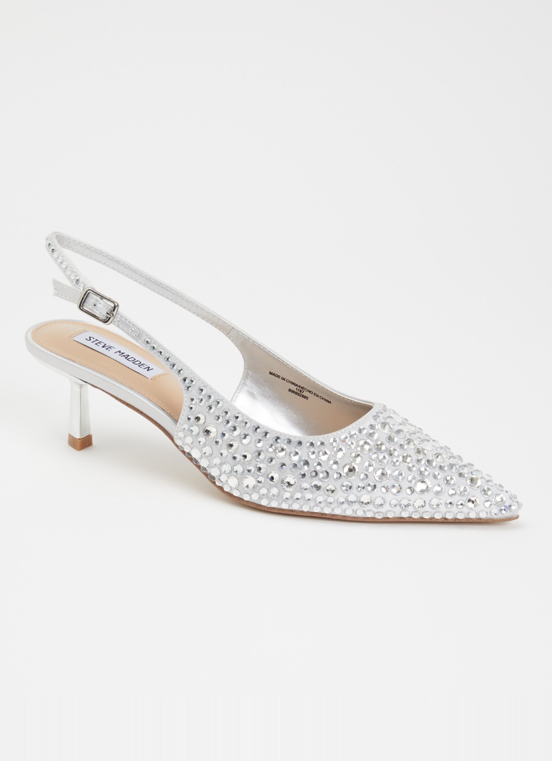 Steve Madden Korra-R slingback met strass - voorkant 5 zilver