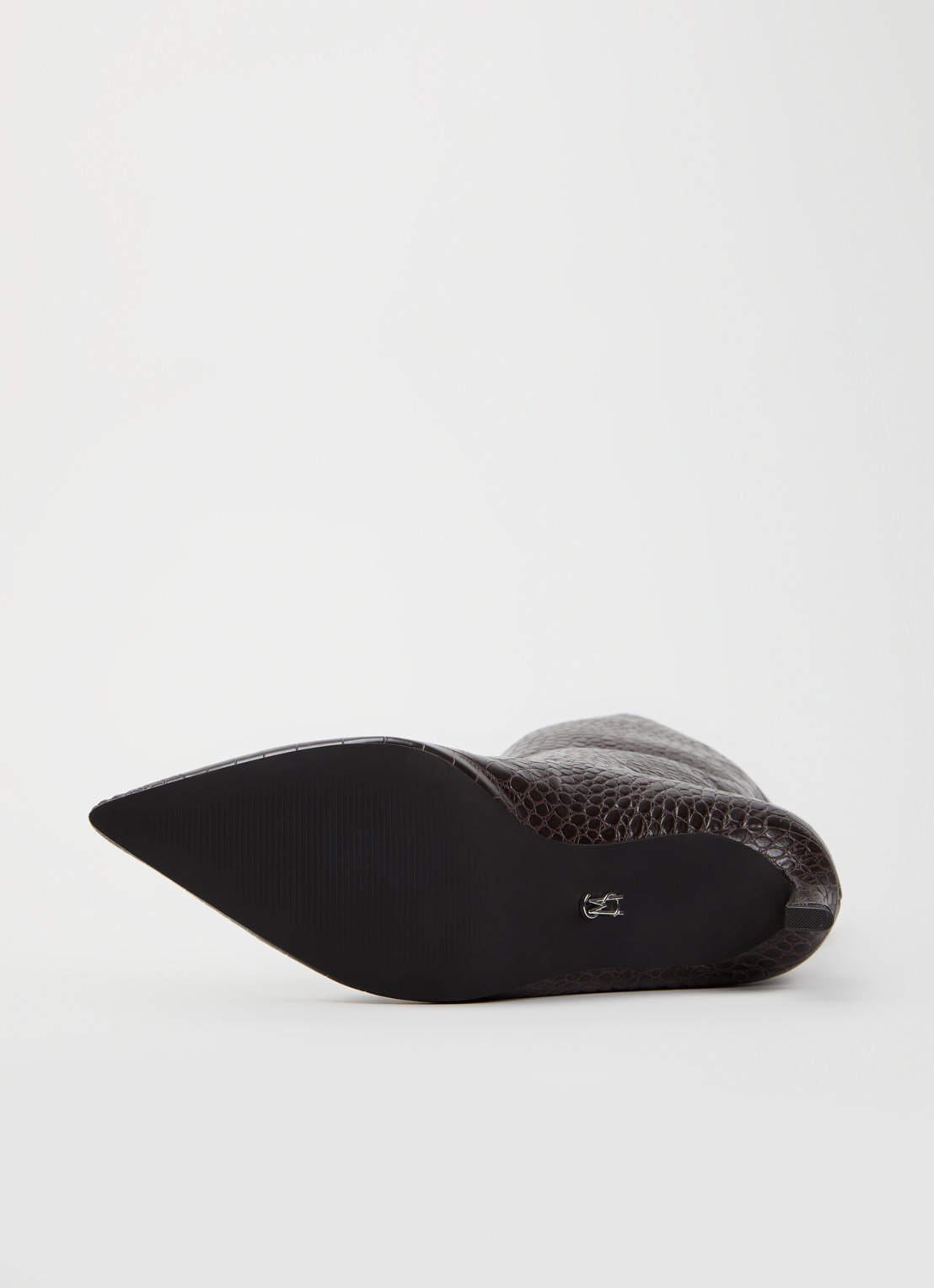 Steve Madden Lavan laars van leer met crocostructuur - detail 5 aubergine