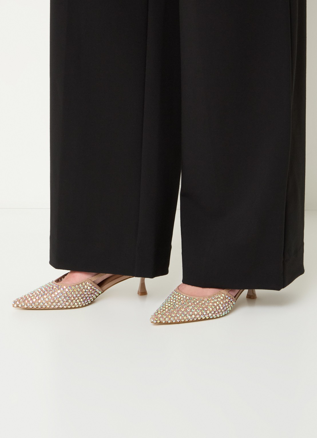 Steve Madden Legaci slingback met strass - voorkant 2 oudroze