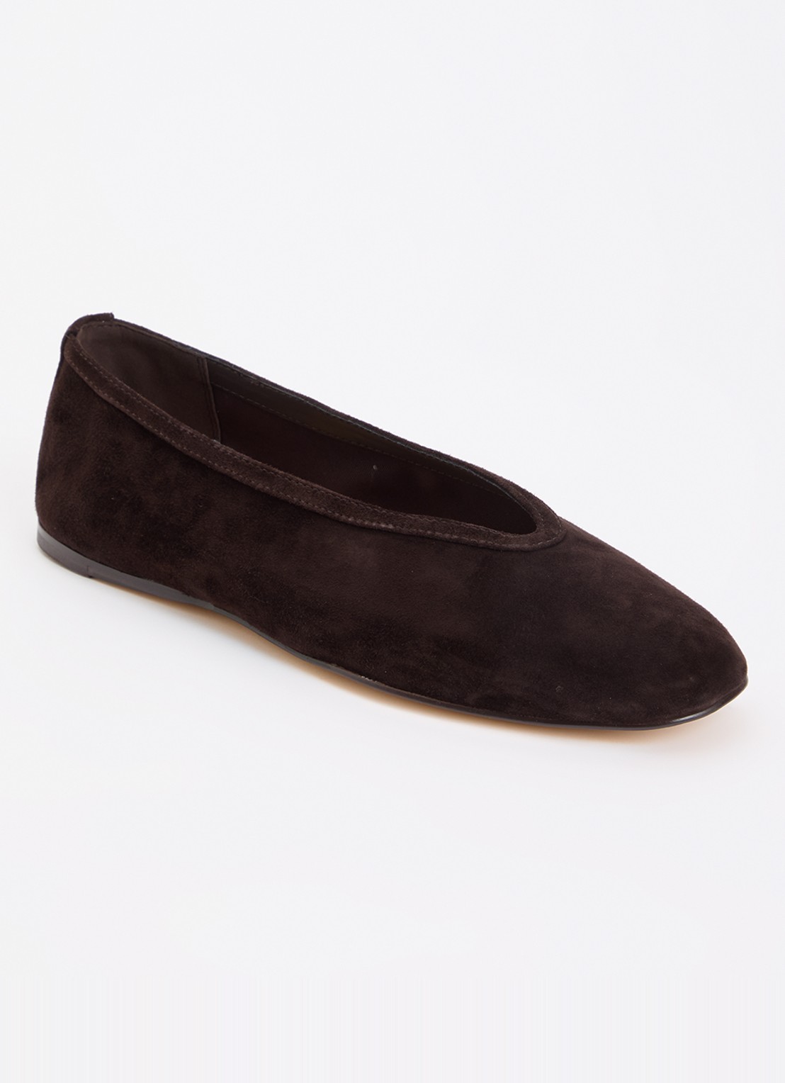 Steve Madden Leni ballerina van suède  - voorkant 5 donkerbruin