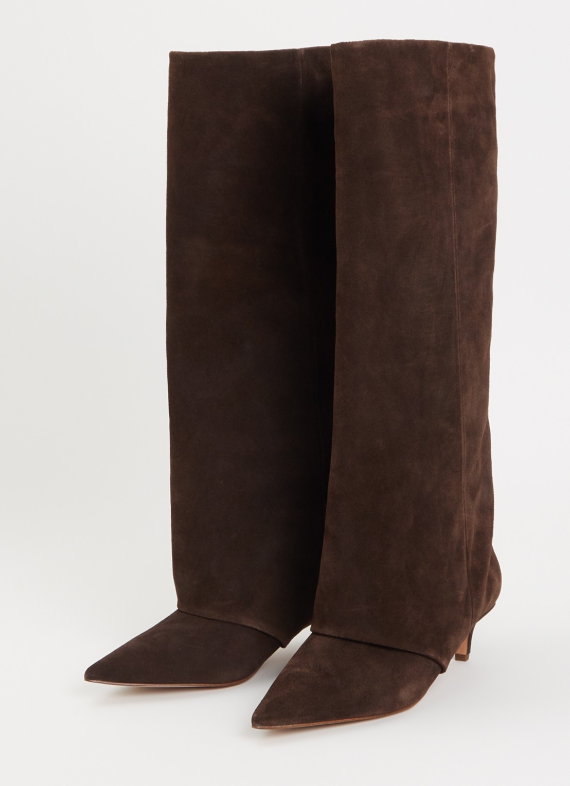 Steve Madden Luca laars van suède - detail chocoladebruin