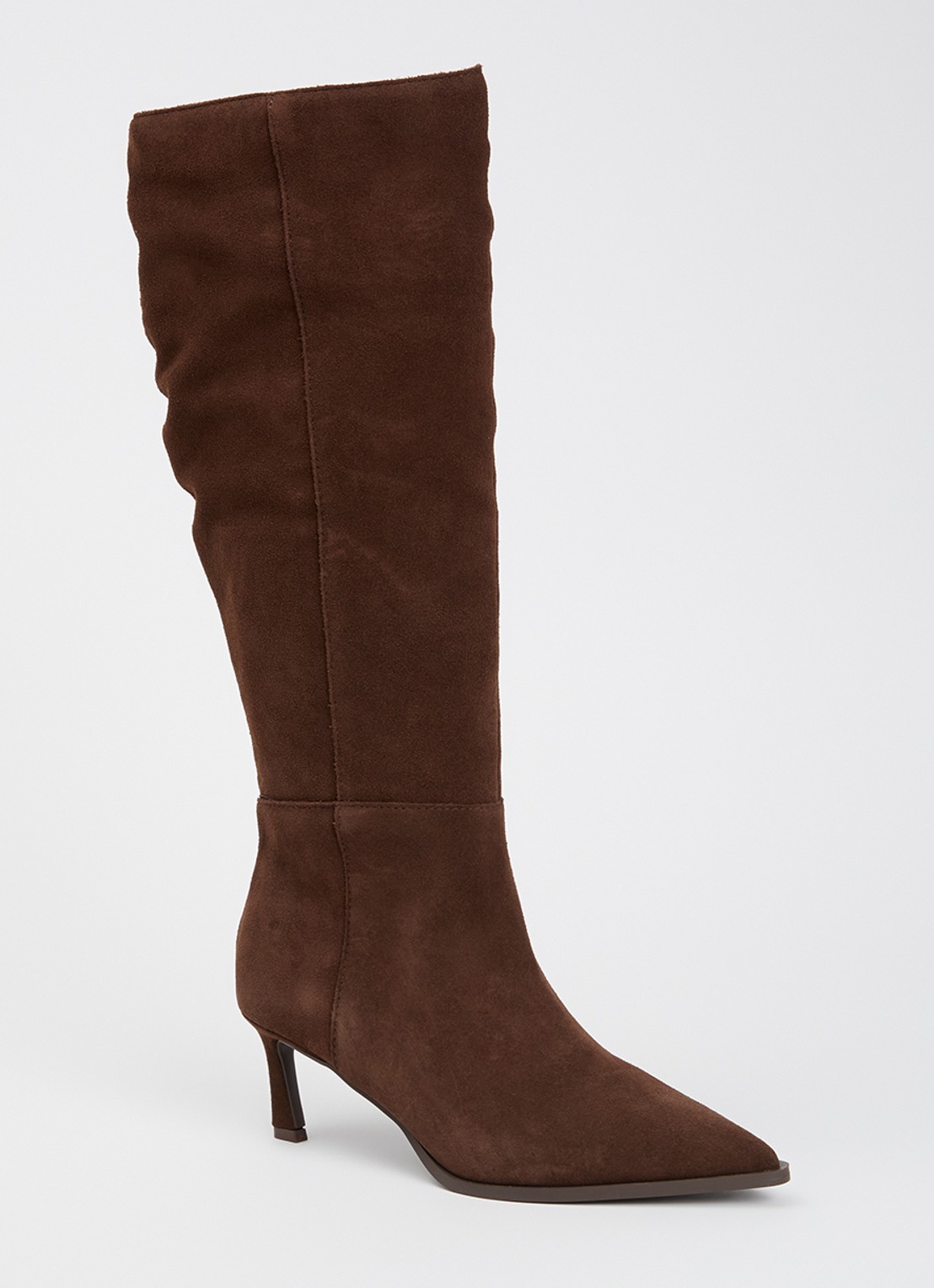 Steve Madden Lucid laars van suède - voorkant 3 donkerbruin