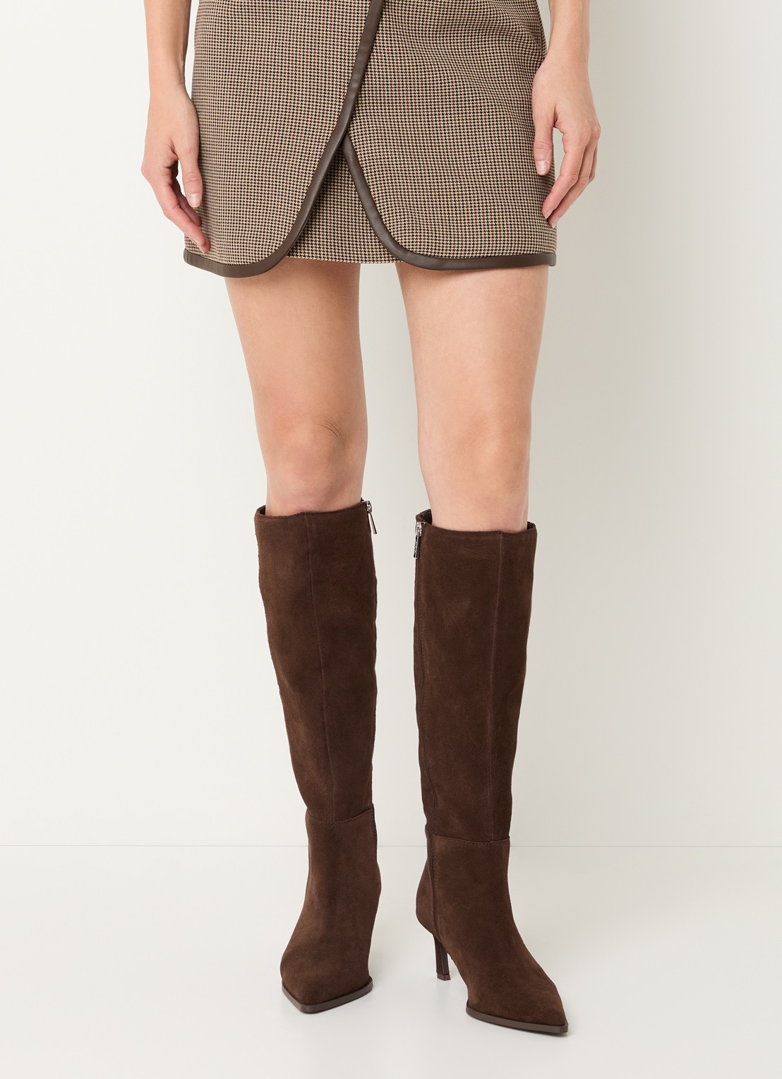 Steve Madden Lucid laars van suède - voorkant 4 donkerbruin
