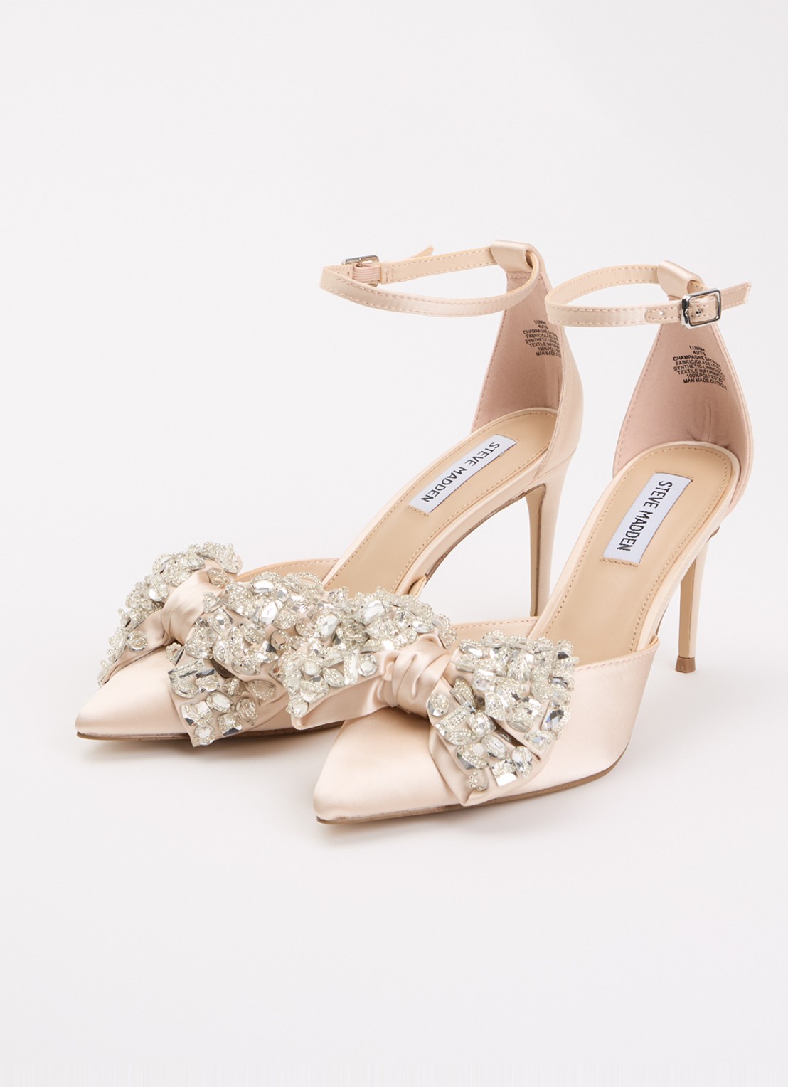 Steve Madden Lumma sandalette met strass en strik detail - detail 3 lichtroze