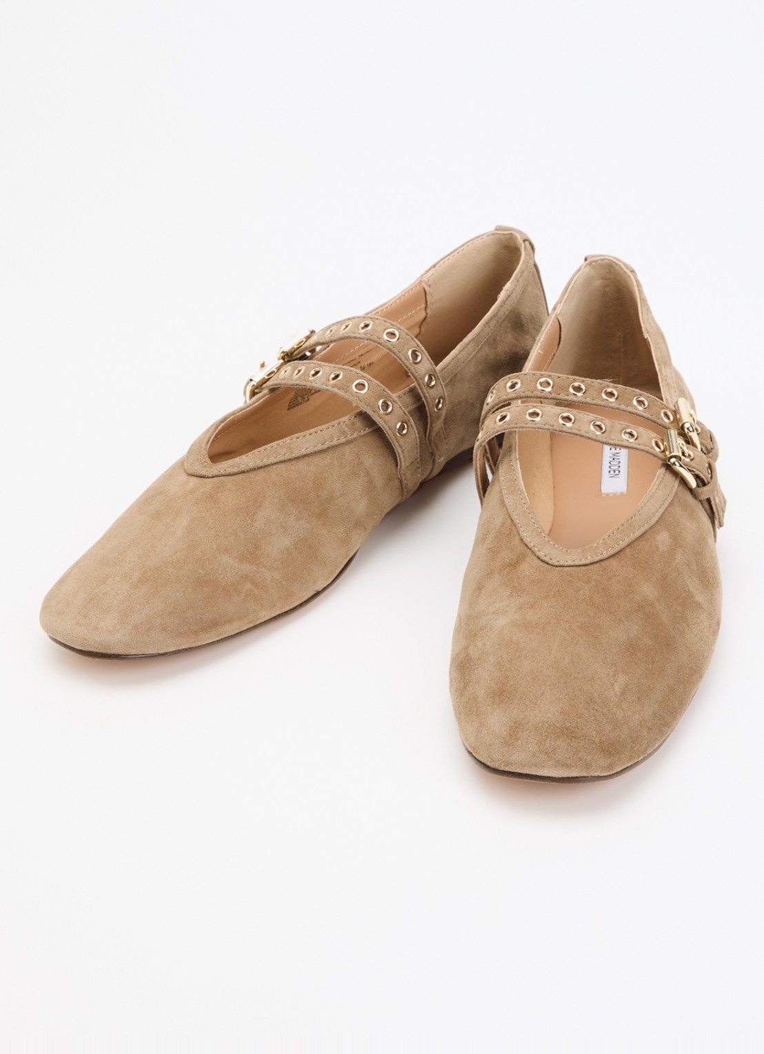 Steve Madden Lydia ballerina van suède - detail beige