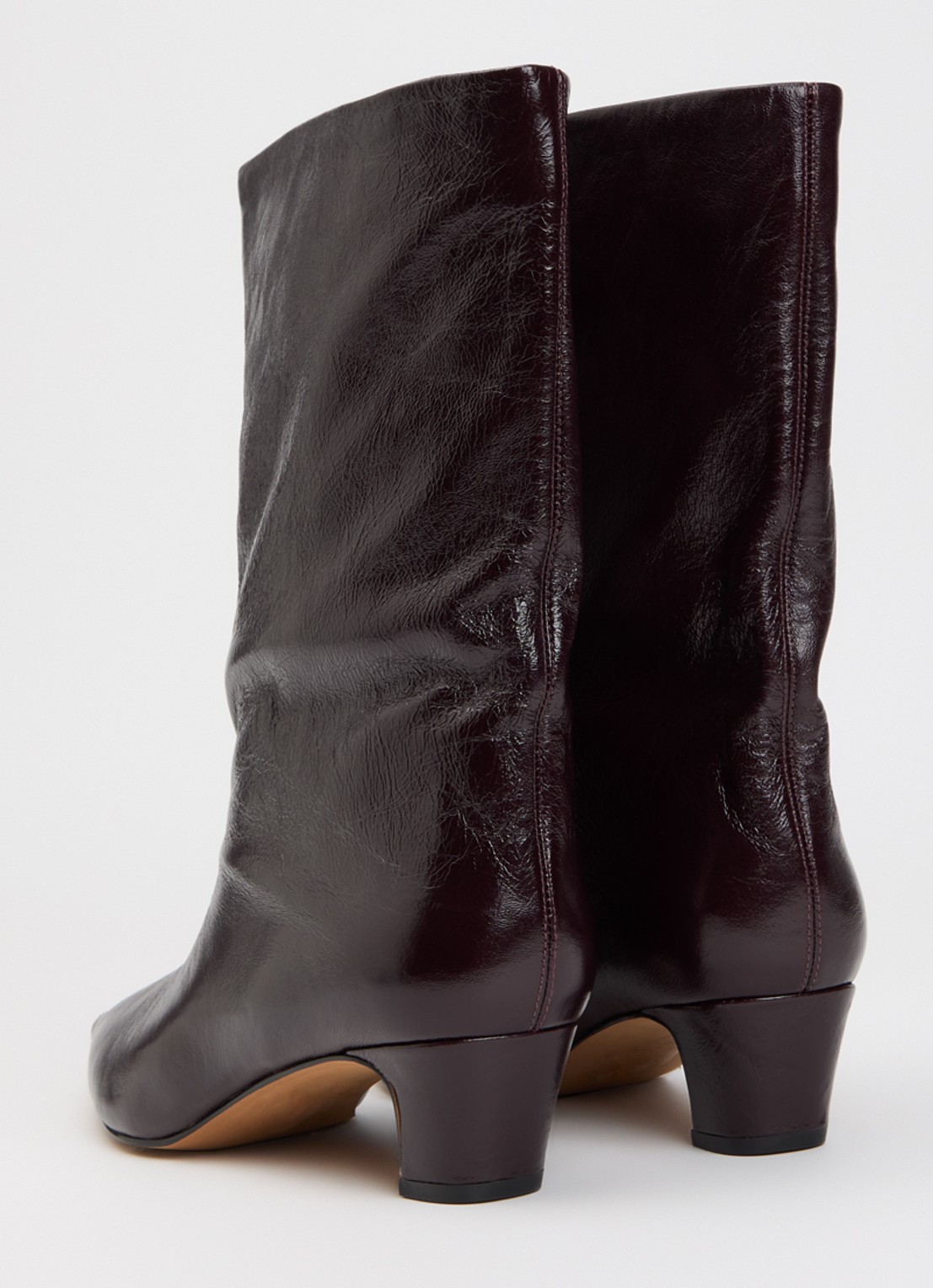 Steve Madden Lytton enkellaarsje van leer met lakfinish - achterkant 4 bordeauxrood