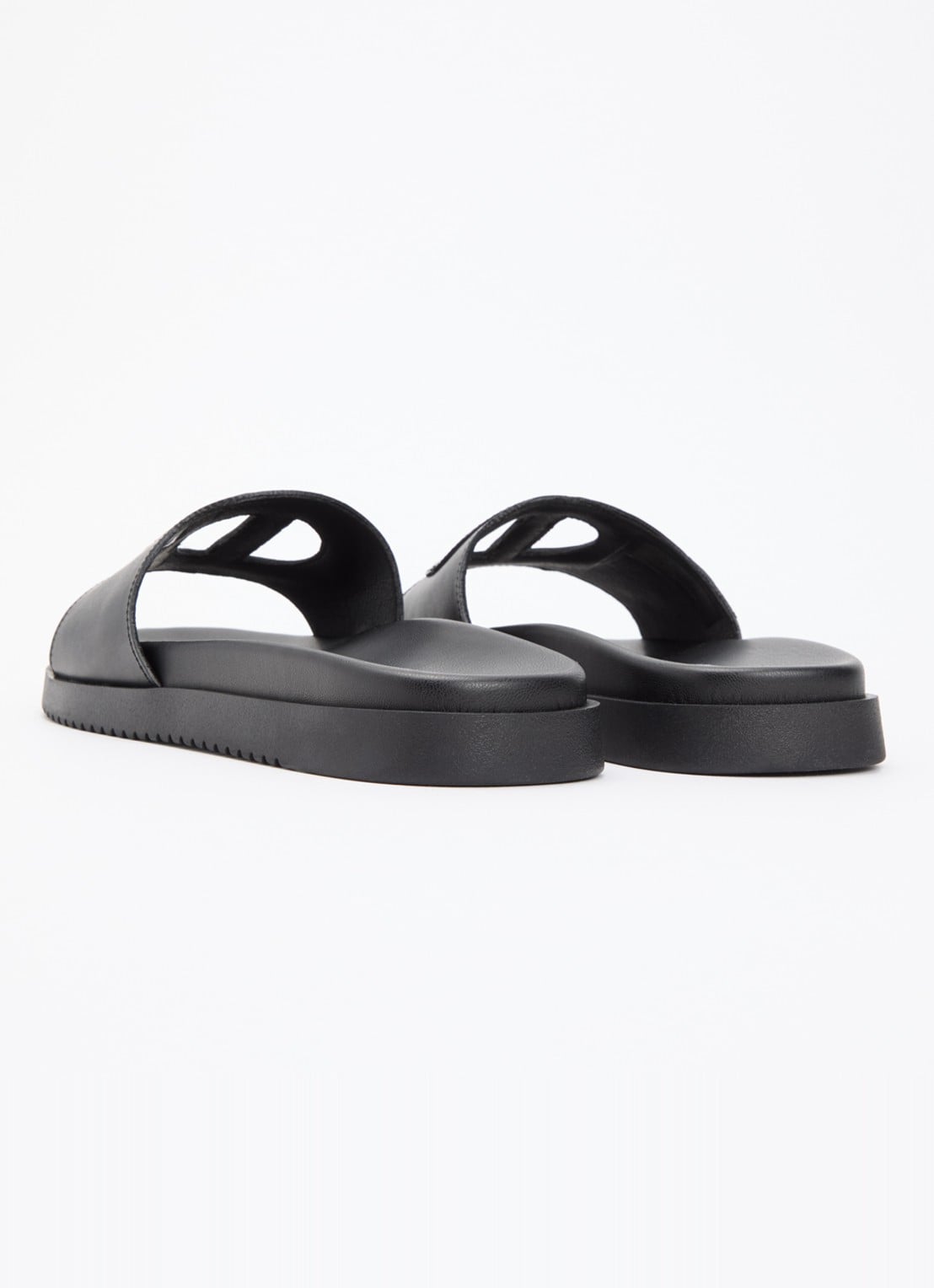Steve Madden Mayke slipper van leer - achterkant zwart