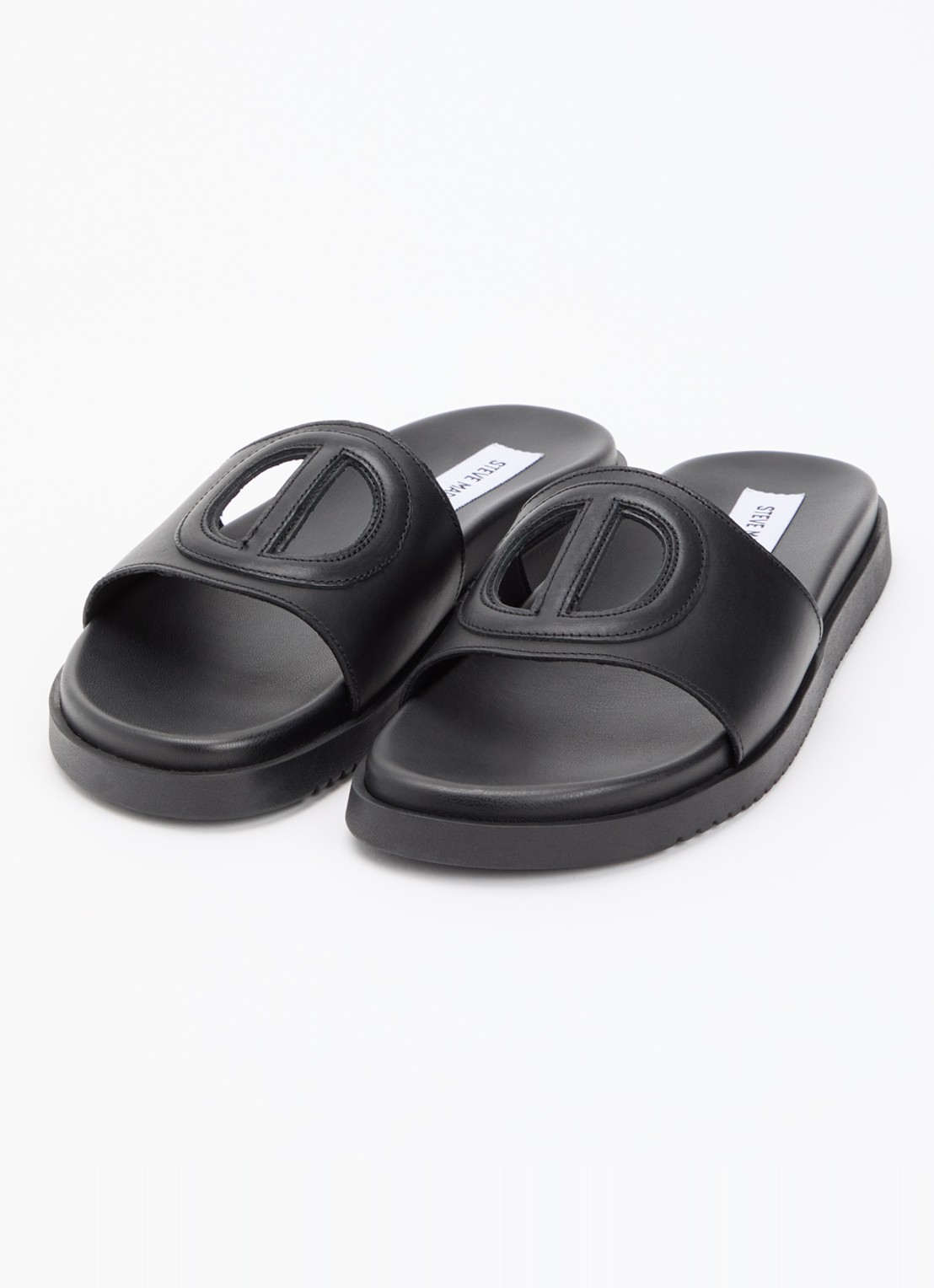 Steve Madden Mayke slipper van leer - detail 3 zwart