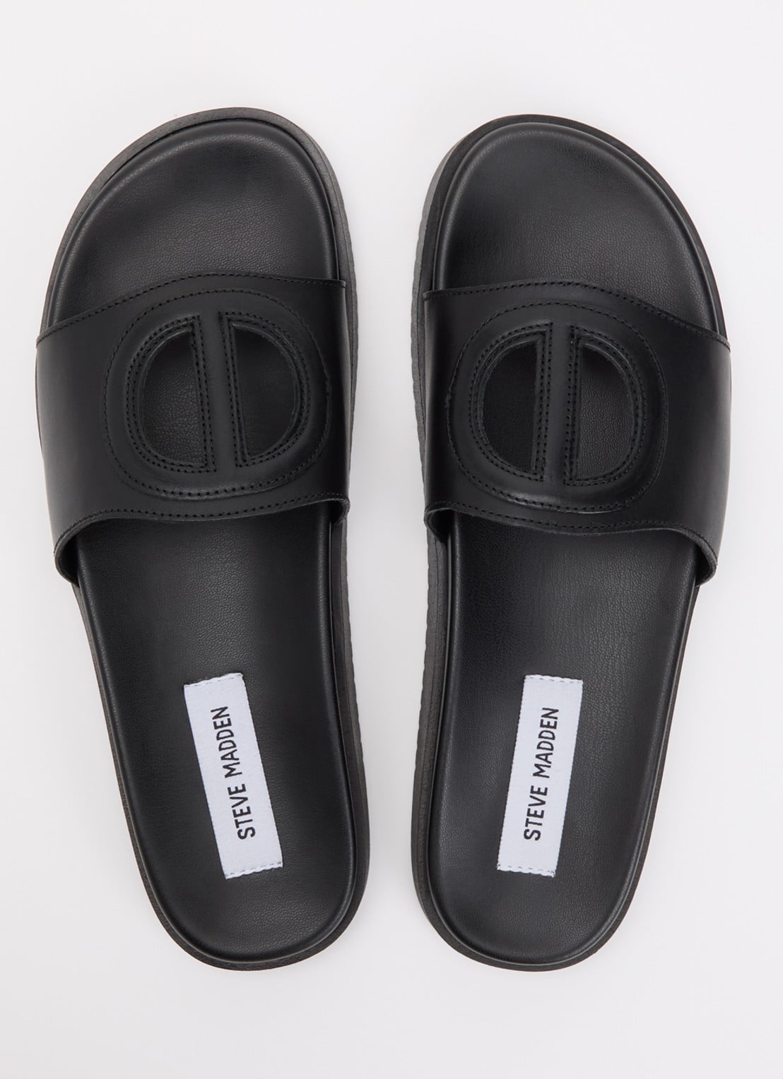 Steve Madden Mayke slipper van leer - detail 4 zwart