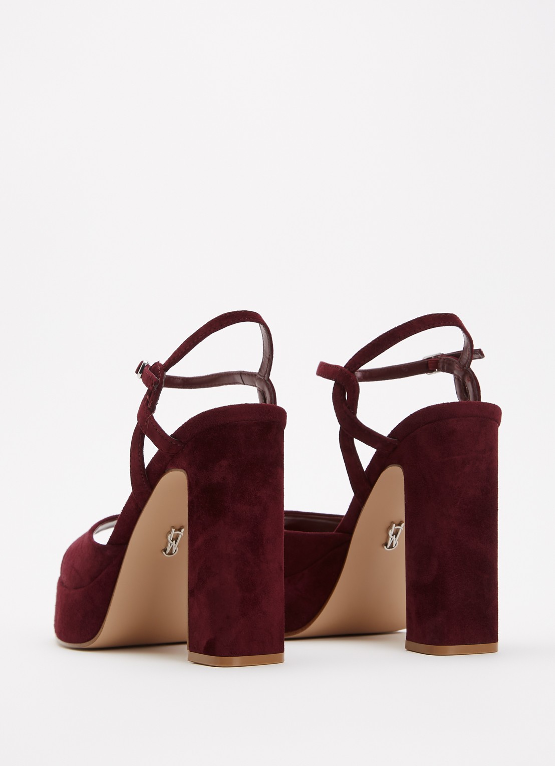 Steve Madden Miliana sandalette van suède - achterkant 6 bordeauxrood