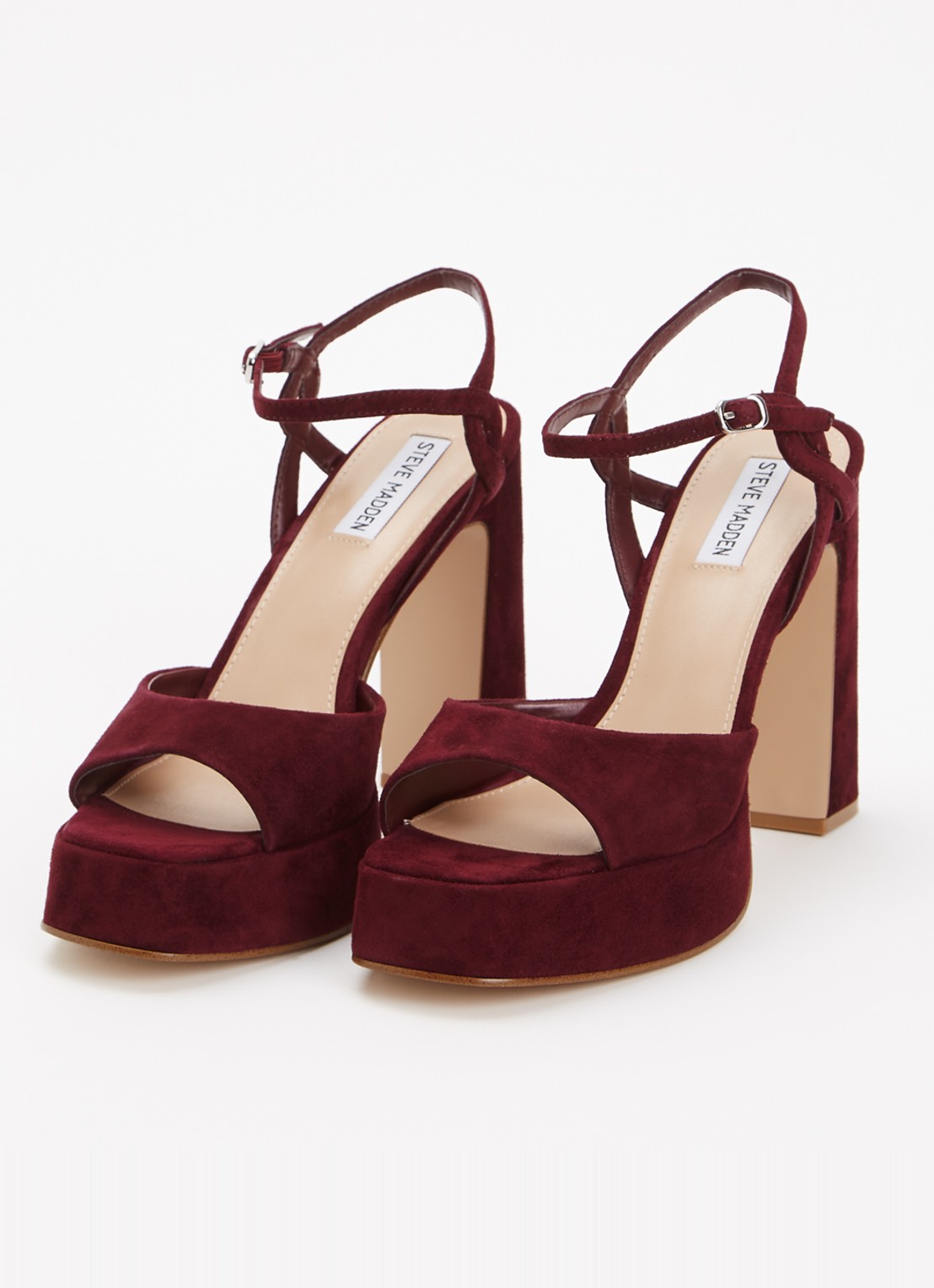 Steve Madden Miliana sandalette van suède - detail 3 bordeauxrood