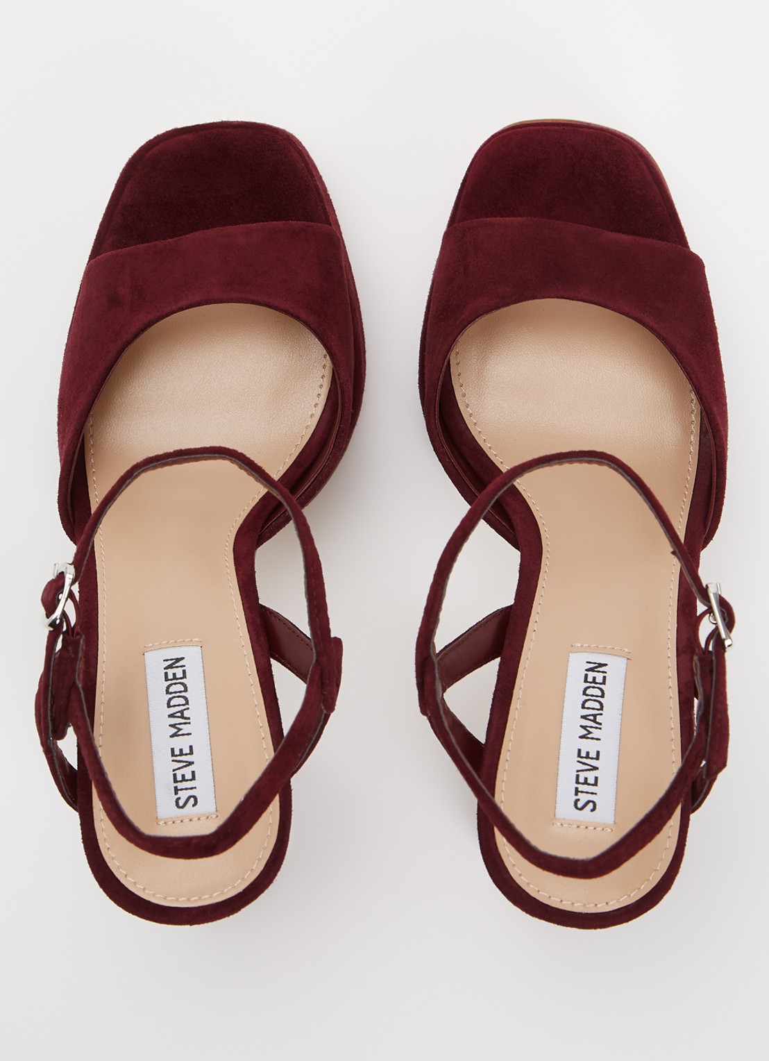 Steve Madden Miliana sandalette van suède - detail 4 bordeauxrood