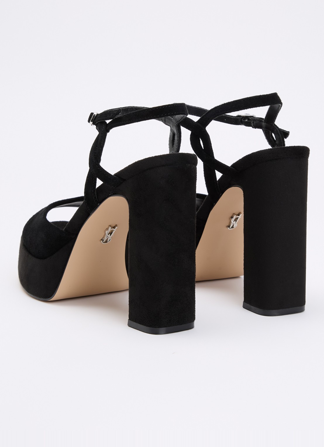 Steve Madden Miliana sandalette van suède  - achterkant 3 zwart
