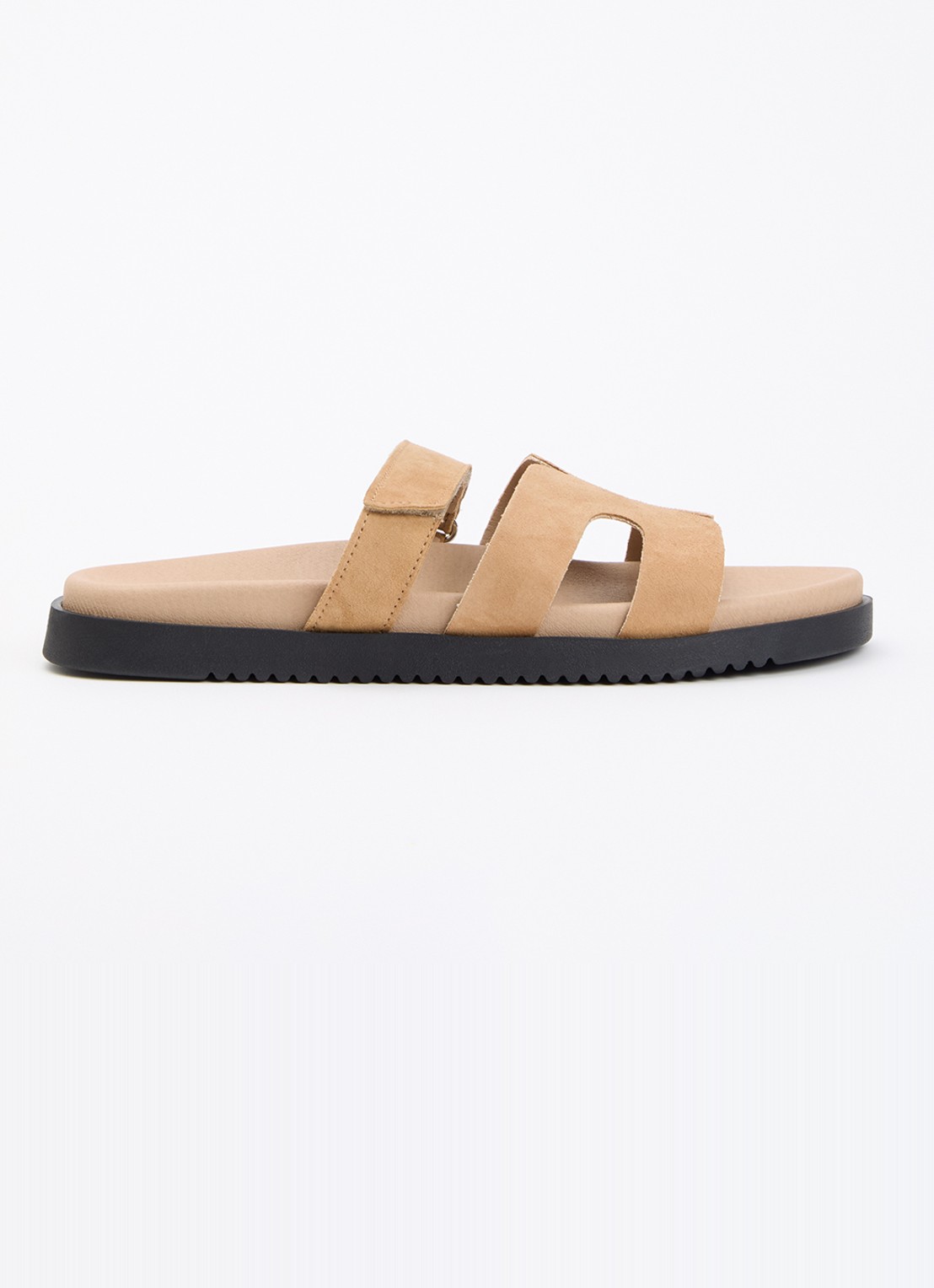 Steve Madden Missile-E slipper van suède - voorkant 5 beige