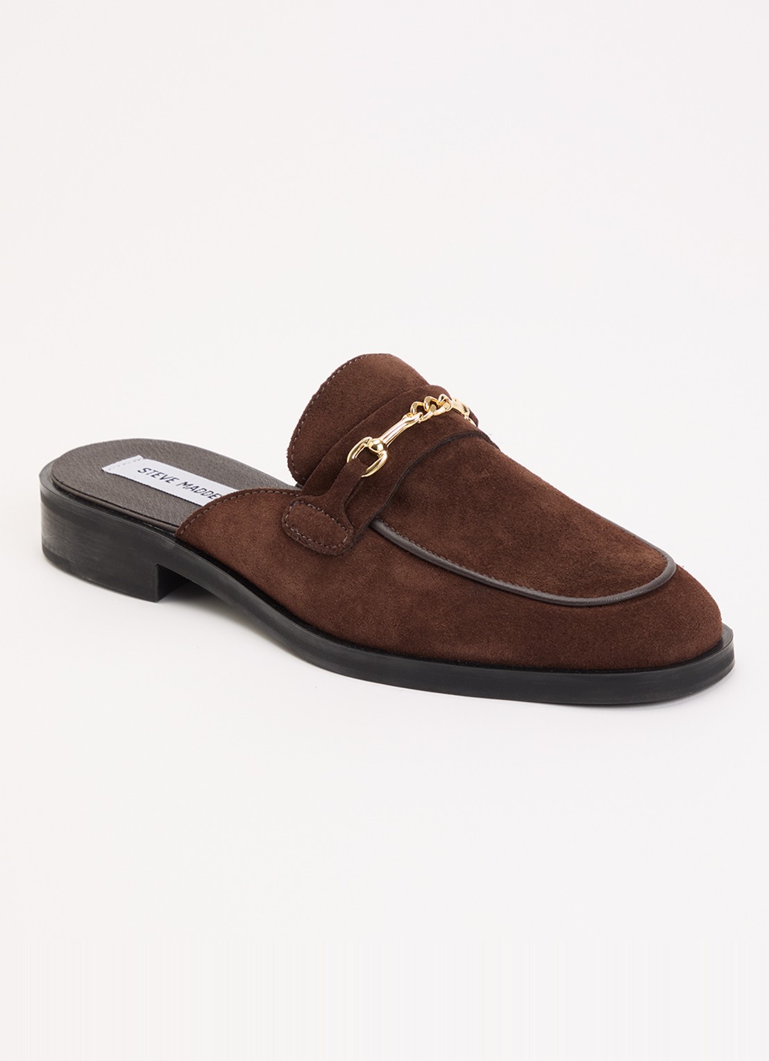 Steve Madden Nada muiltje van suède - voorkant 5 donkerbruin