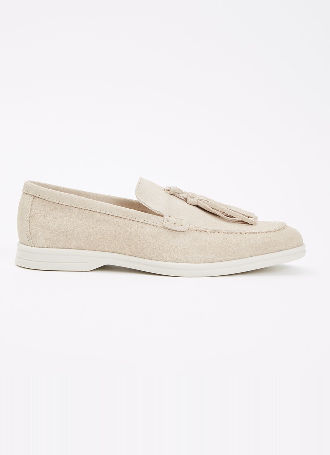 Steve Madden Ojane slip-on van suède - voorkant beige